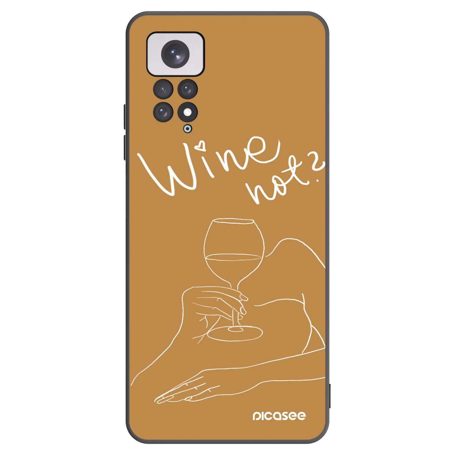 Picasee Μαύρη θήκη σιλικόνης για Xiaomi Redmi Note 11 - Wine not