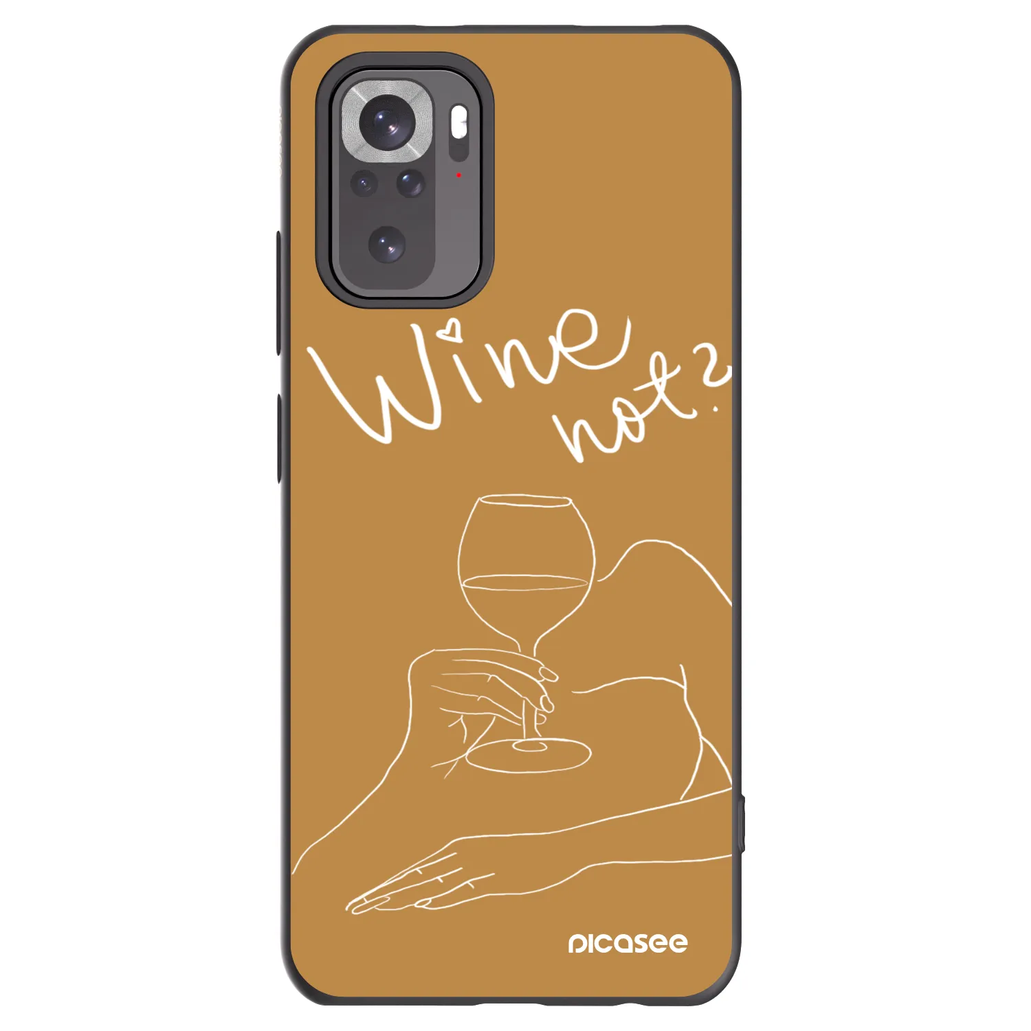 Picasee Μαύρη θήκη σιλικόνης για Xiaomi Redmi Note 11S 4G - Wine not
