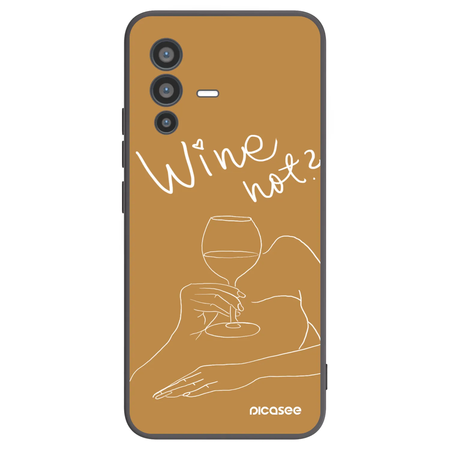 Picasee Μαύρη θήκη σιλικόνης για Vivo V23 5G - Wine not