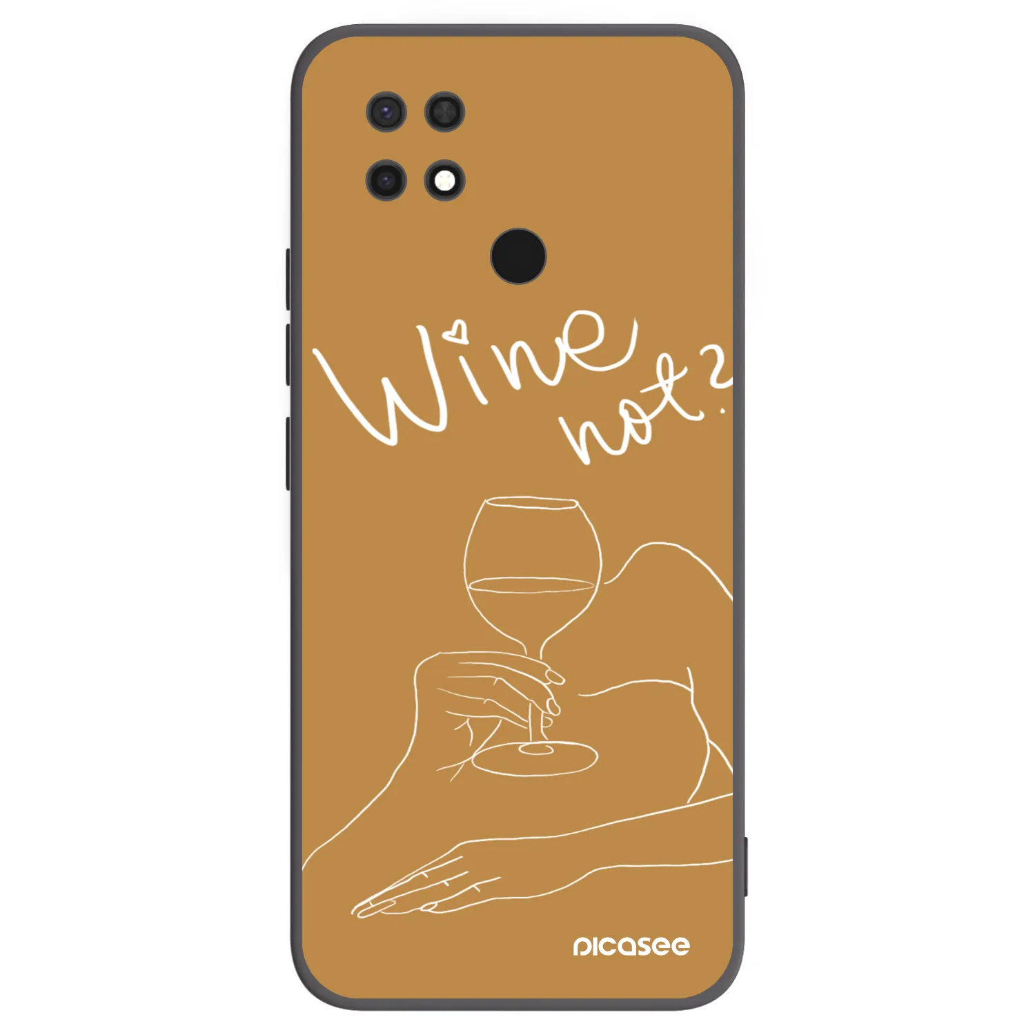 Picasee Μαύρη θήκη σιλικόνης για Xiaomi Redmi 10C - Wine not