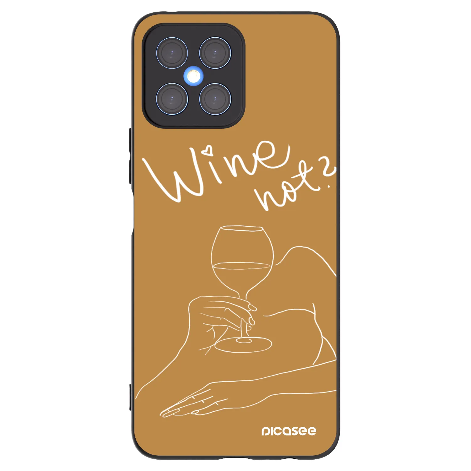 Picasee Μαύρη θήκη σιλικόνης για Honor X8 4G - Wine not