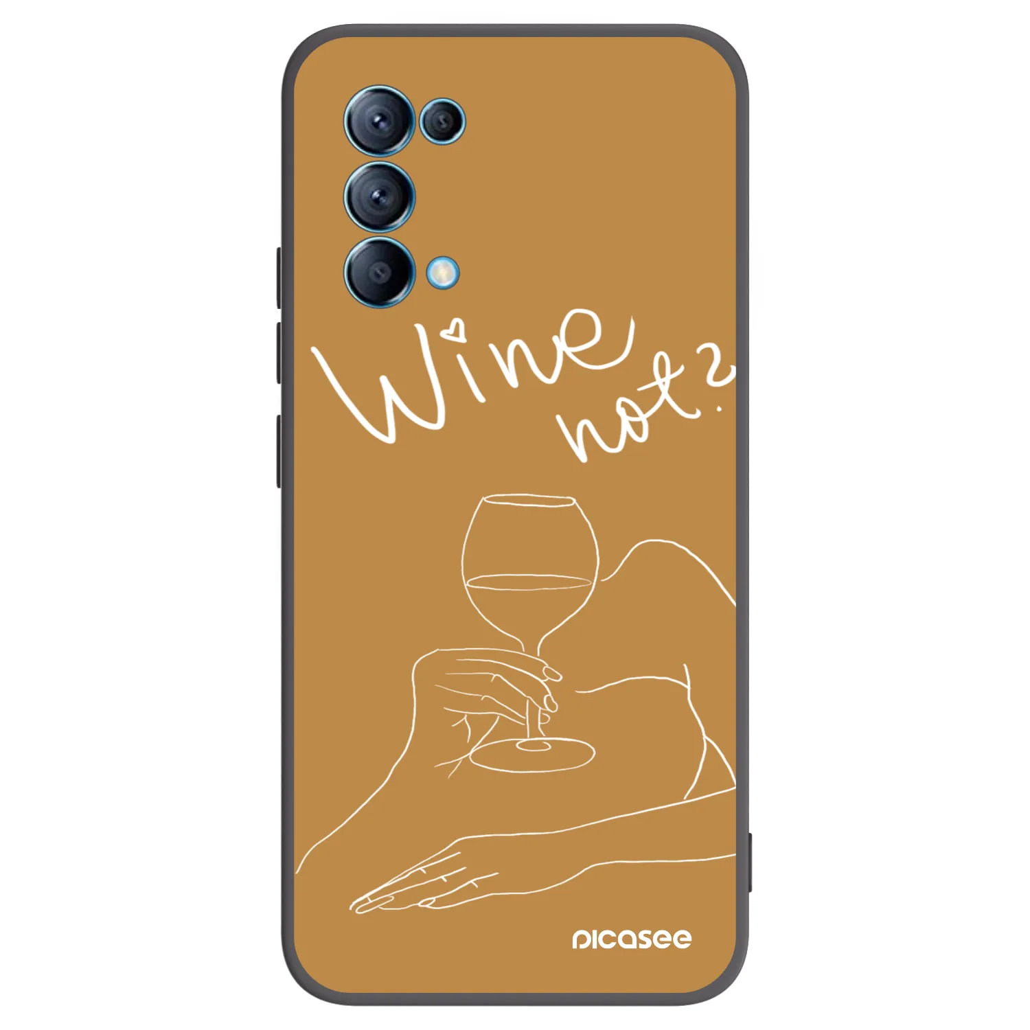 Picasee Μαύρη θήκη σιλικόνης για OPPO Reno 5 5G - Wine not