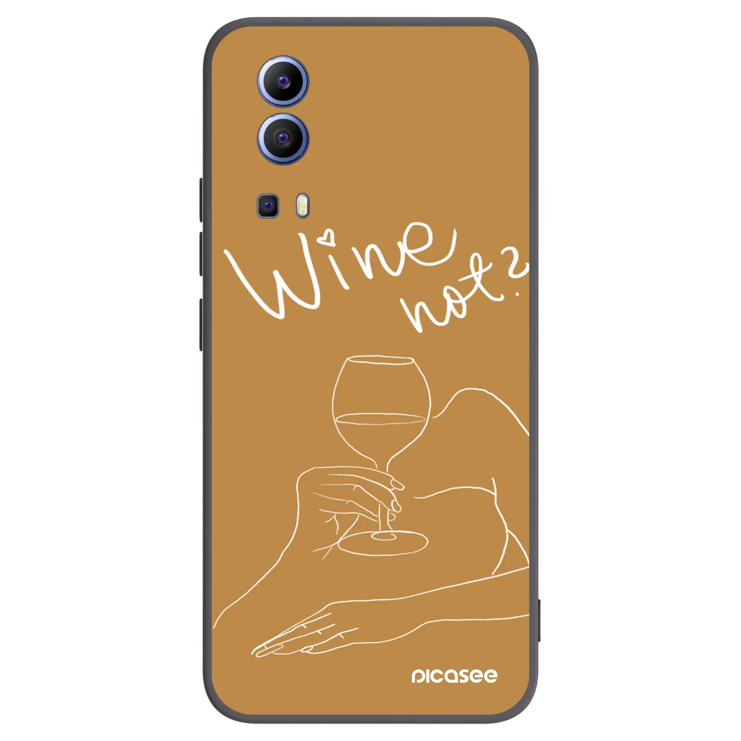 Picasee Μαύρη θήκη σιλικόνης για Vivo Y52 5G - Wine not