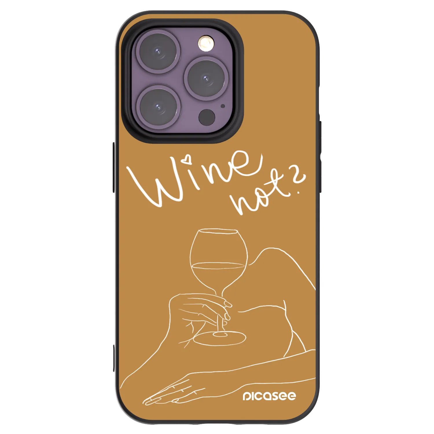 Picasee Μαύρη θήκη σιλικόνης για Apple iPhone 14 Pro - Wine not
