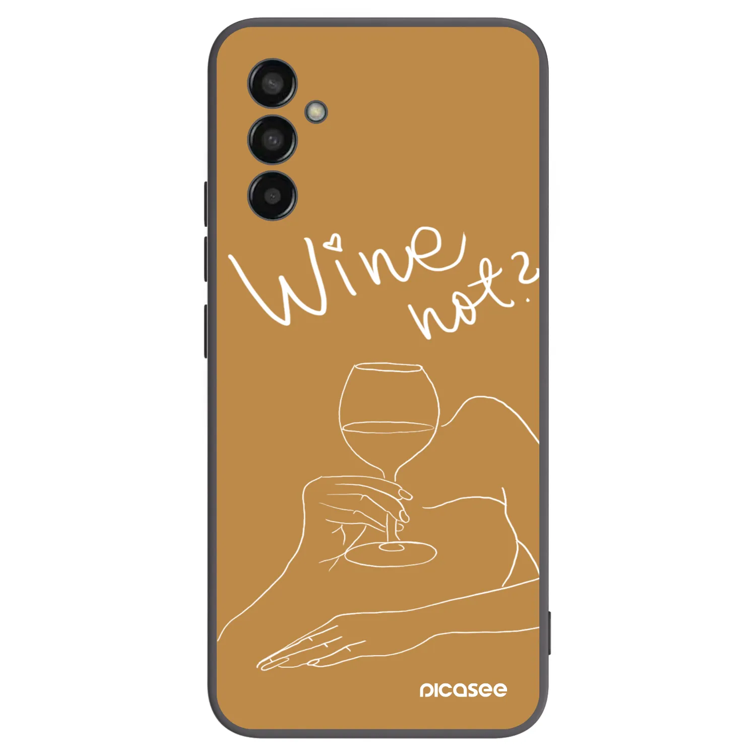 Picasee Μαύρη θήκη σιλικόνης για Samsung Galaxy M13 M135F - Wine not