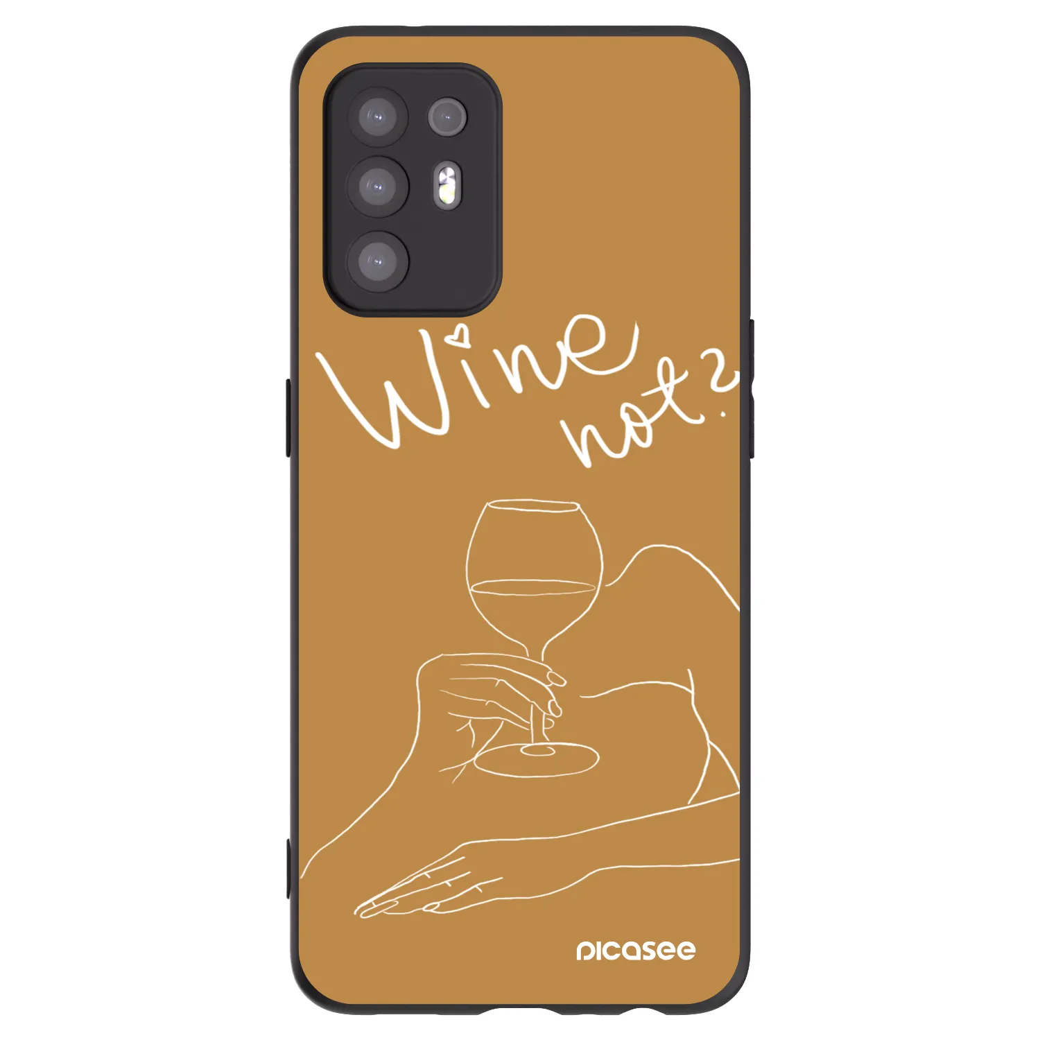 Picasee Μαύρη θήκη σιλικόνης για OPPO A94 5G - Wine not