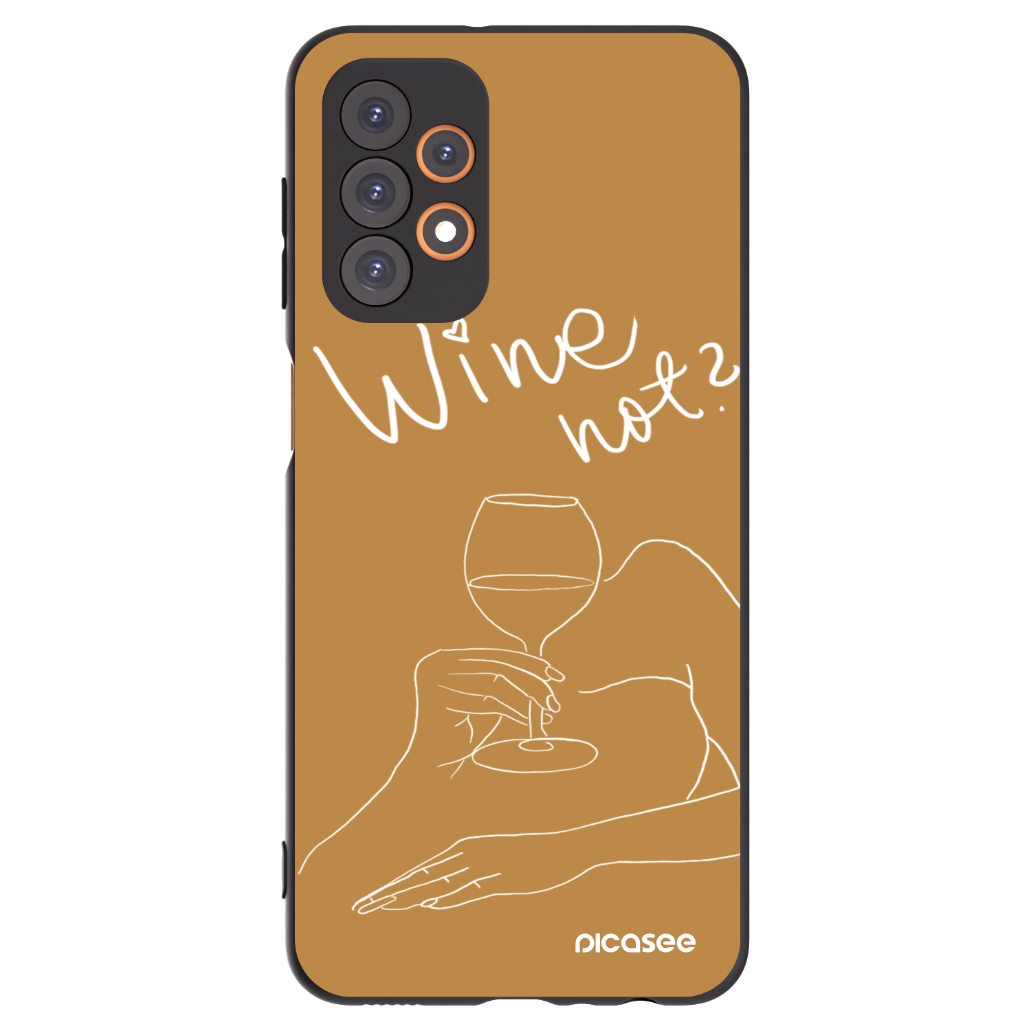 Picasee Μαύρη θήκη σιλικόνης για Samsung Galaxy A23 A236B 5G - Wine not