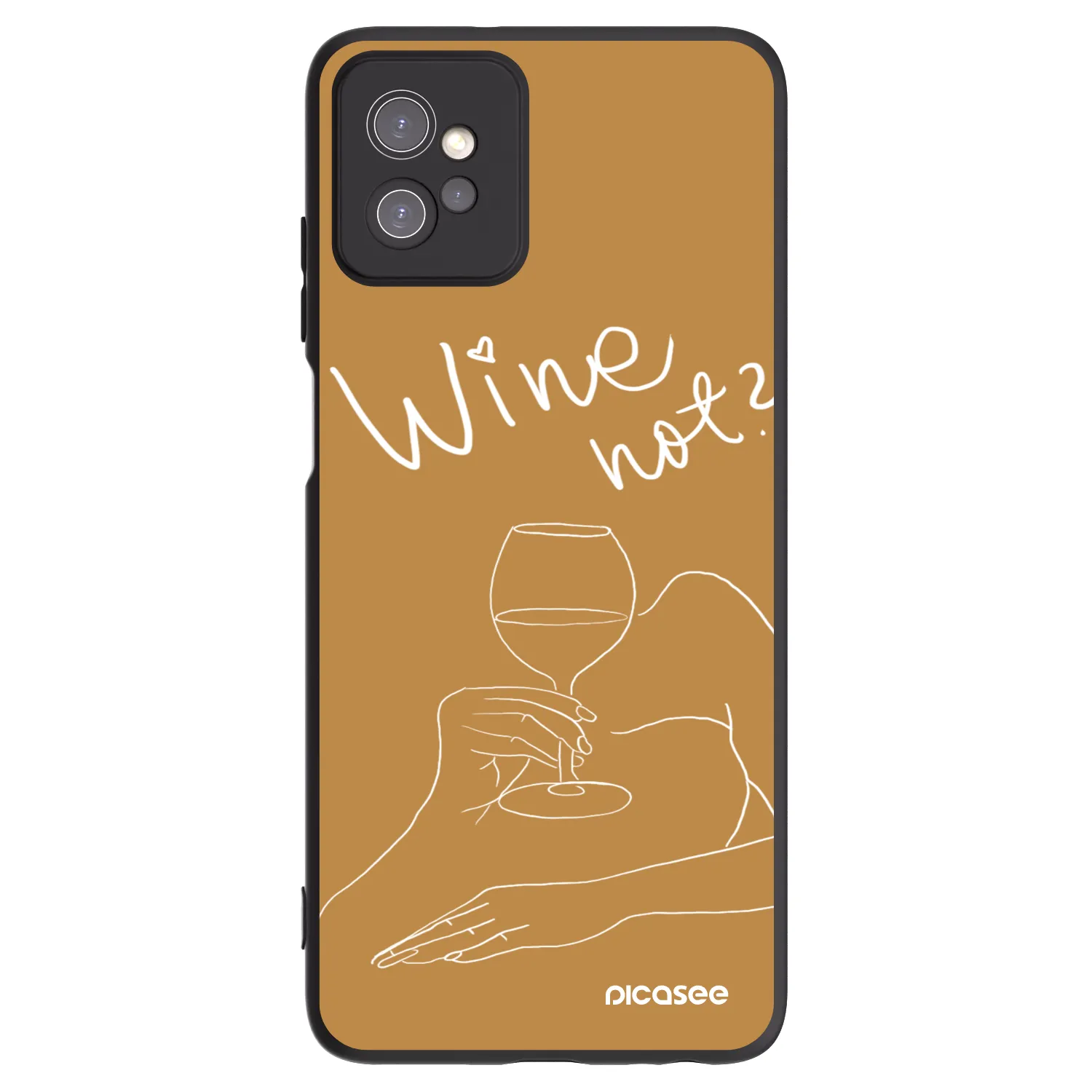 Picasee Μαύρη θήκη σιλικόνης για Motorola Moto G32 - Wine not