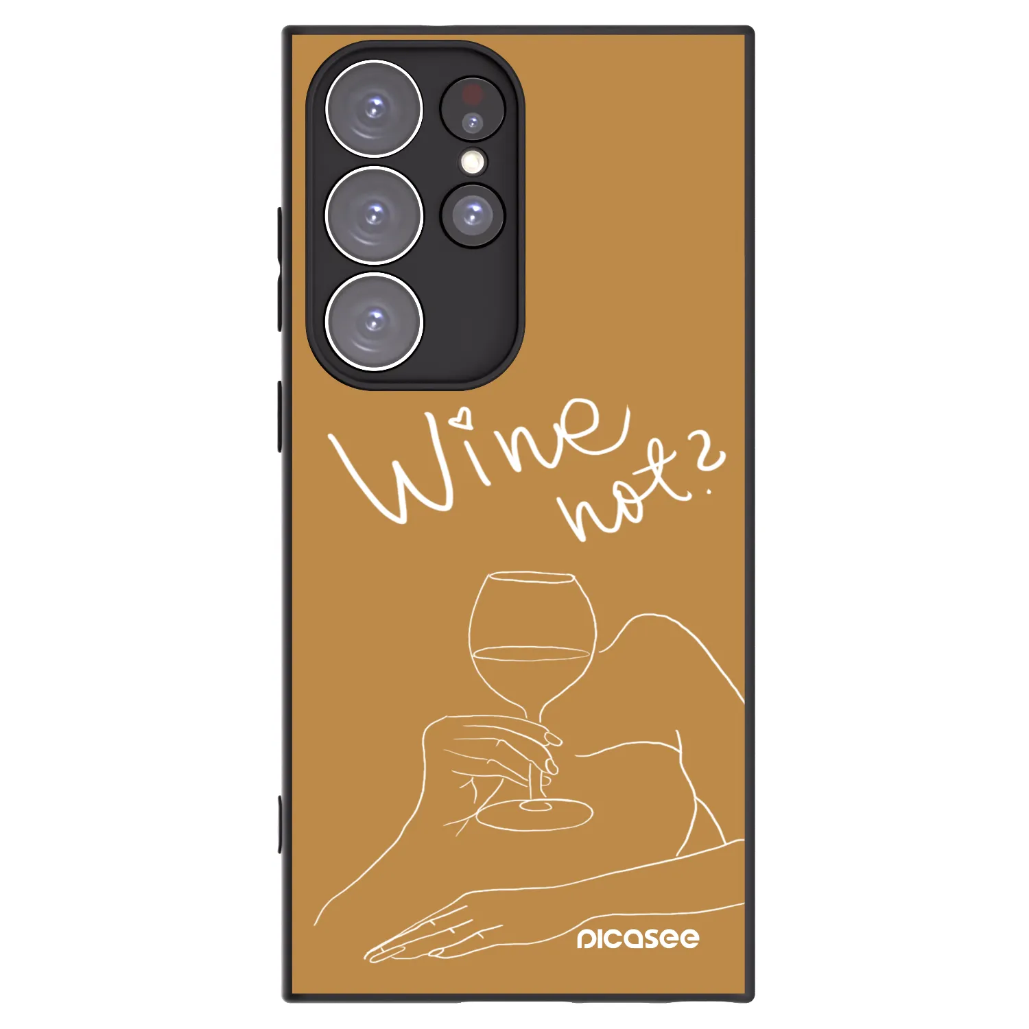 Picasee Μαύρη θήκη σιλικόνης για Samsung Galaxy S23 Ultra 5G - Wine not