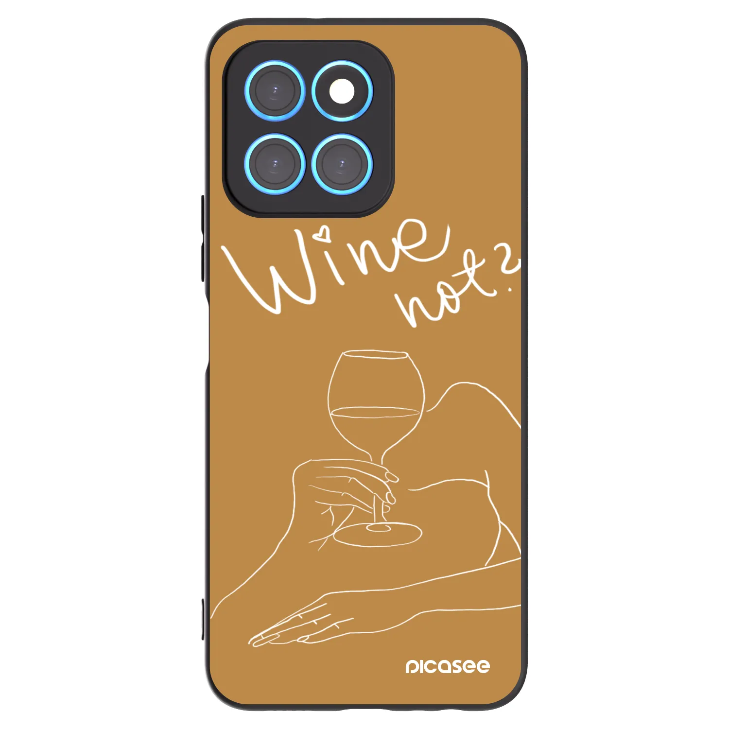 Picasee Μαύρη θήκη σιλικόνης για Honor X8 5G - Wine not