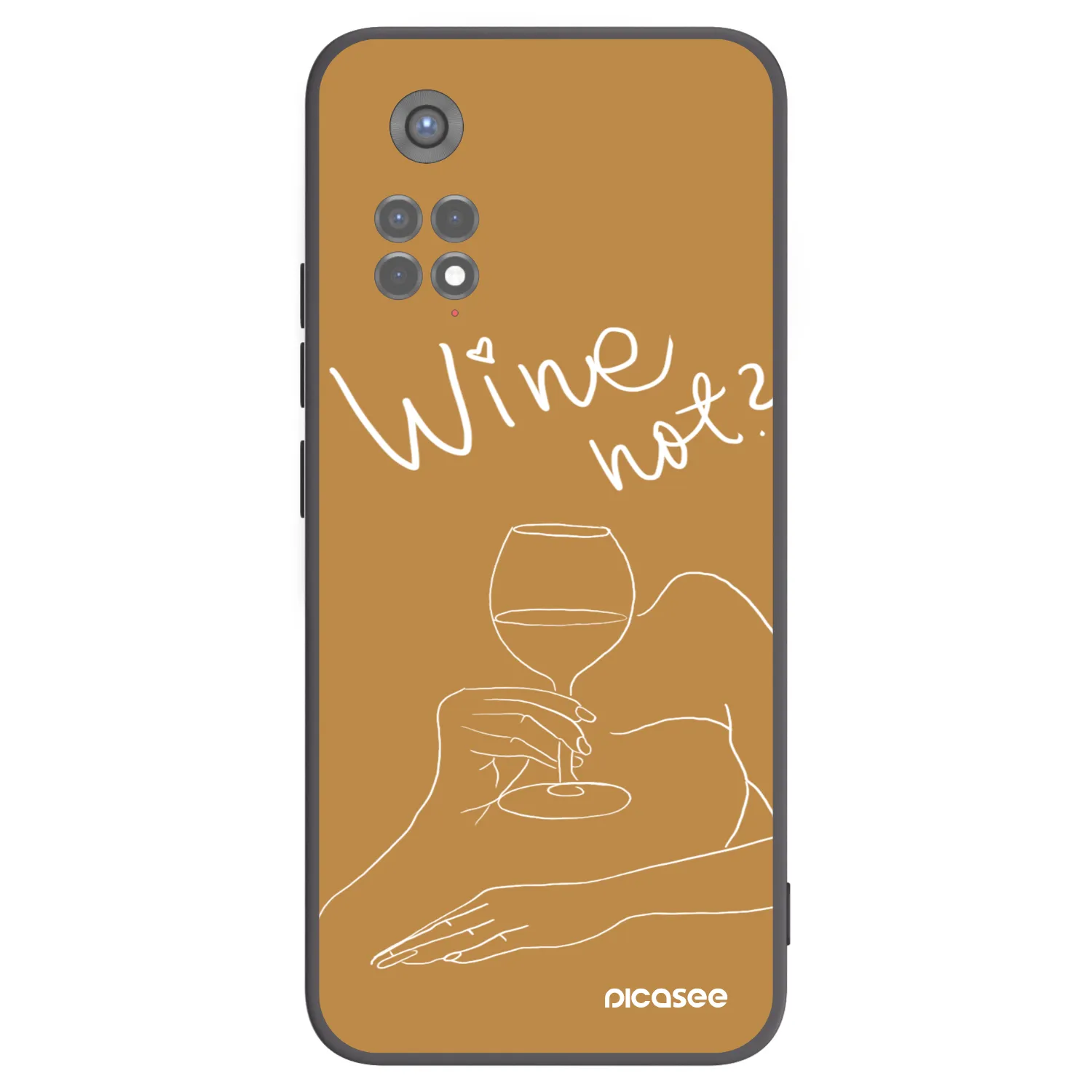 Picasee Μαύρη θήκη σιλικόνης για Xiaomi Redmi Note 11S 5G - Wine not