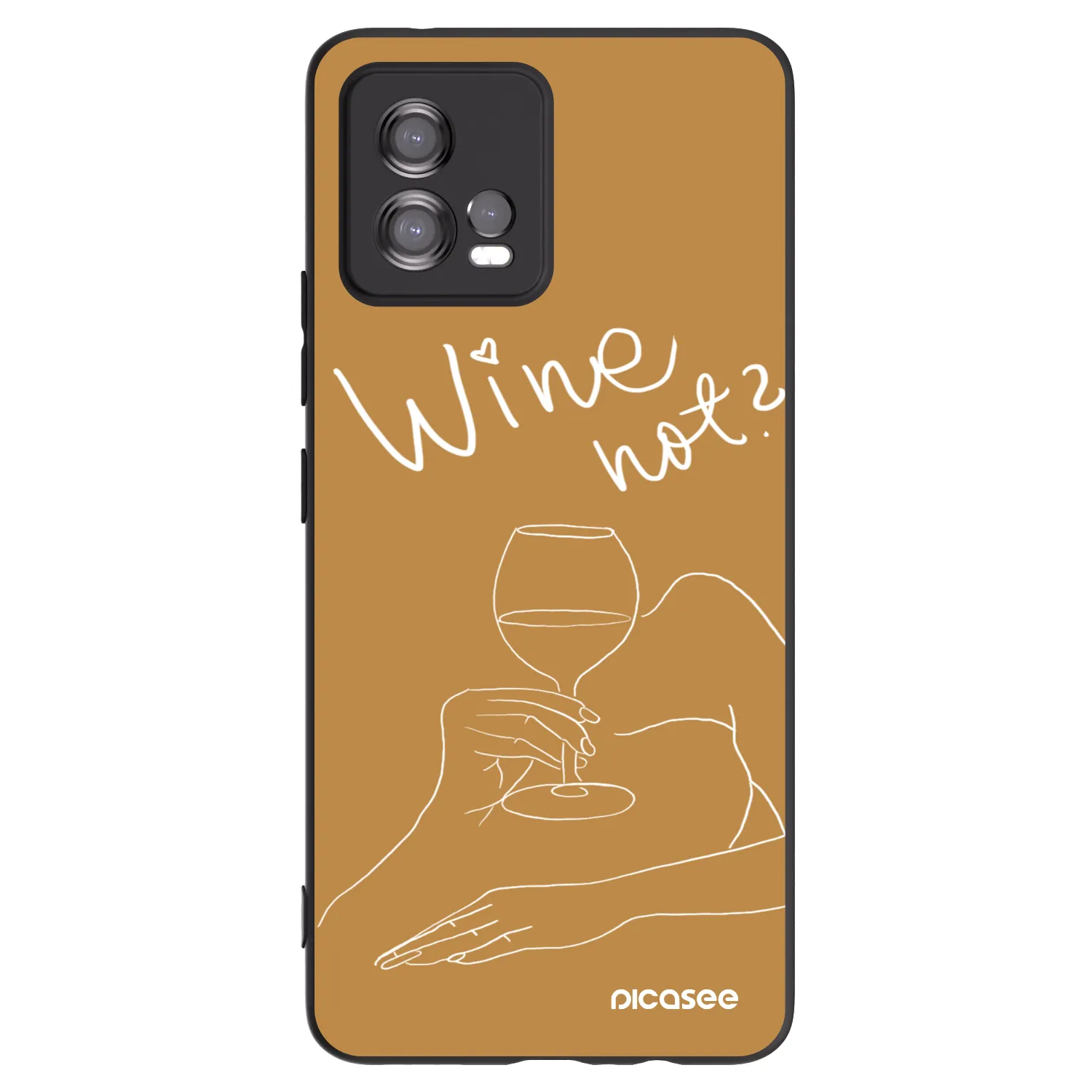 Picasee Μαύρη θήκη σιλικόνης για Motorola Moto G72 - Wine not