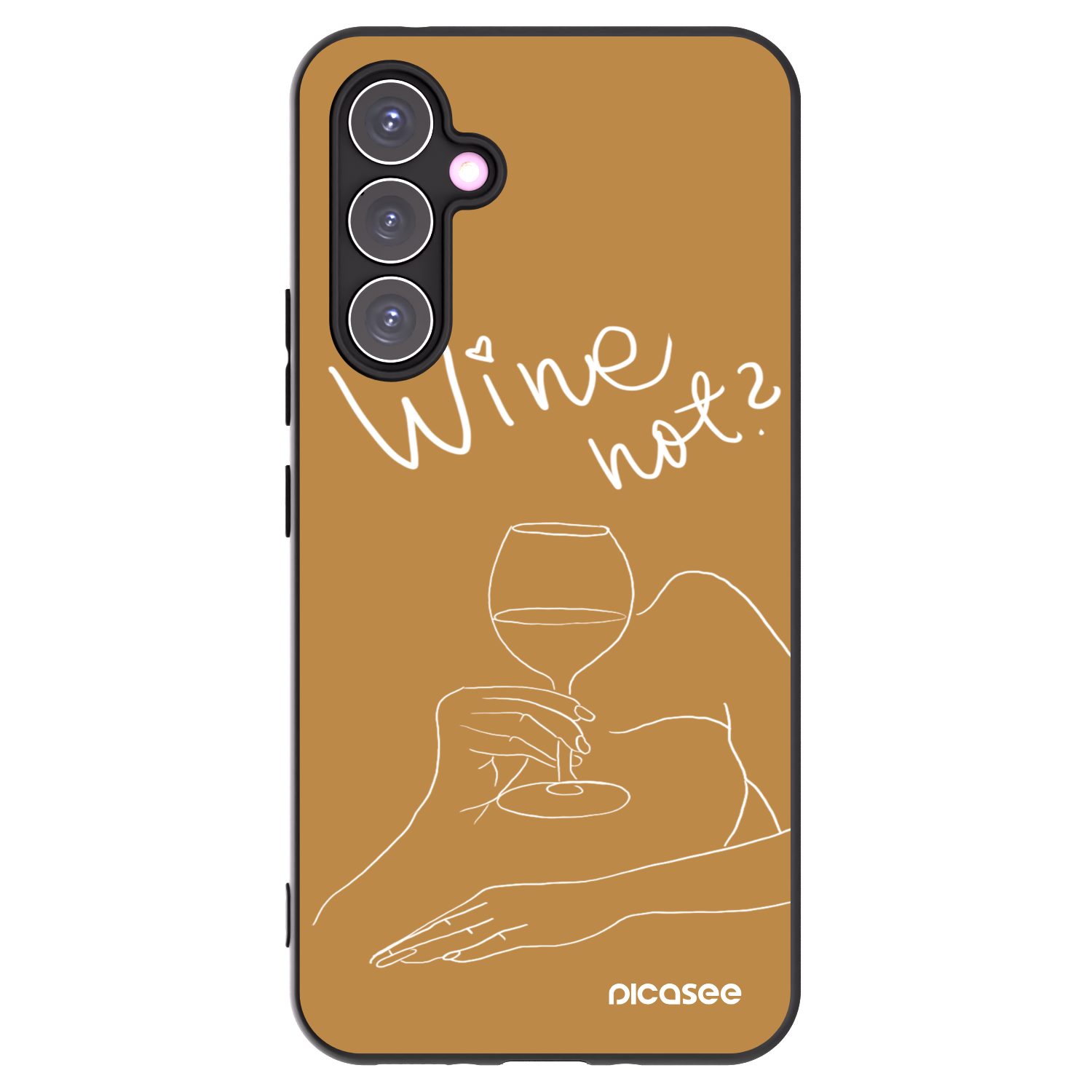 Picasee Μαύρη θήκη σιλικόνης για Samsung Galaxy A54 5G A546B - Wine not