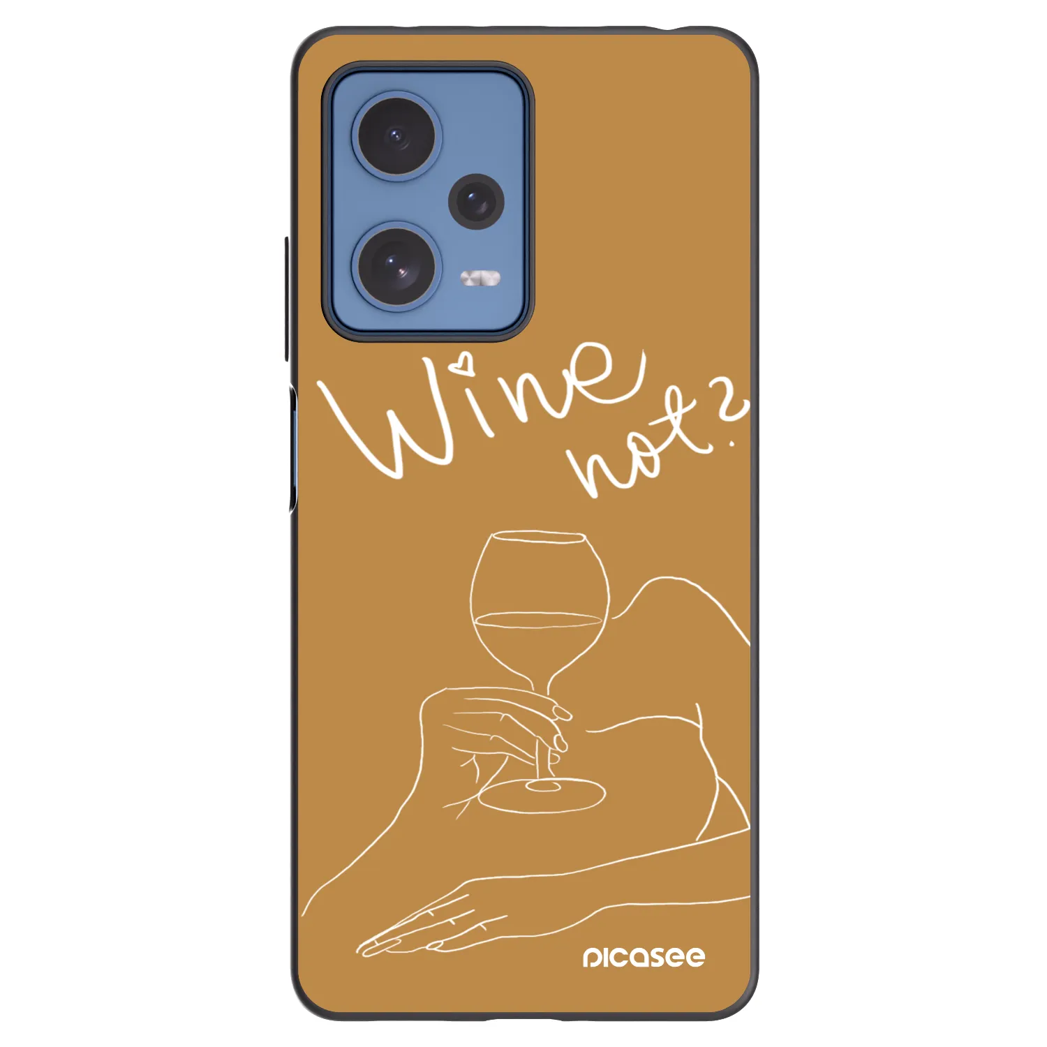 Picasee Μαύρη θήκη σιλικόνης για Xiaomi Redmi Note 12 Pro 5G - Wine not