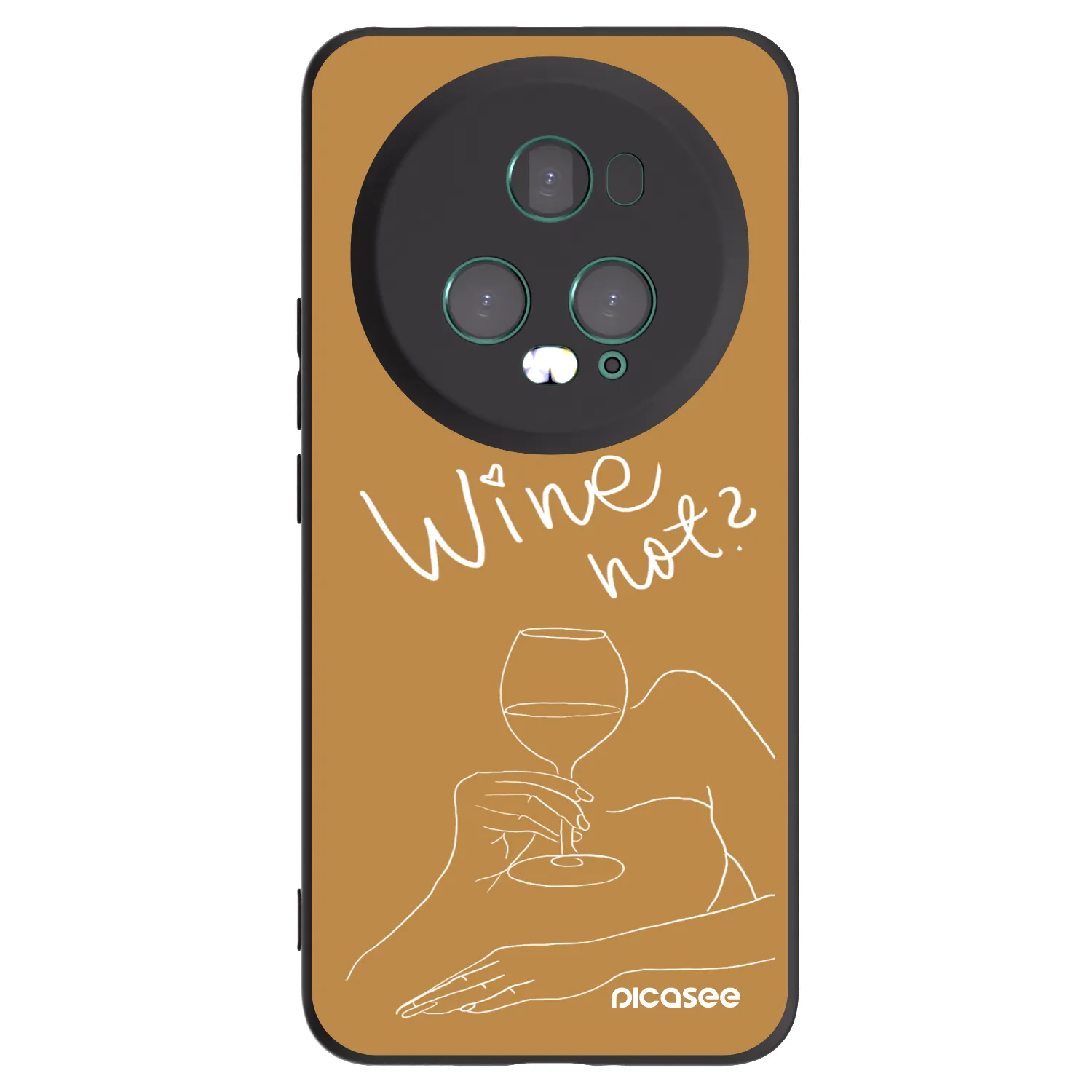 Picasee Μαύρη θήκη σιλικόνης για Honor Magic5 Pro - Wine not