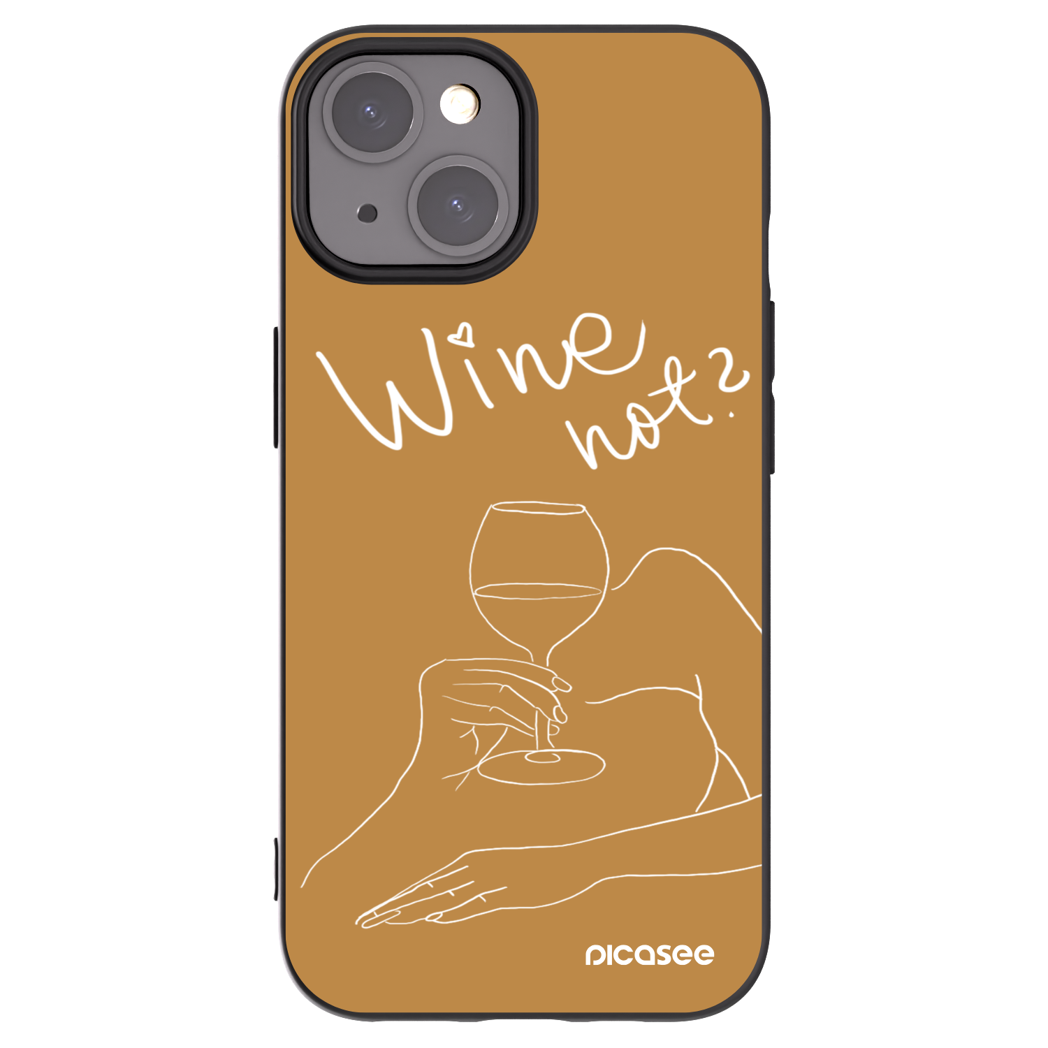 Picasee Μαύρη θήκη σιλικόνης για Apple iPhone 15 - Wine not