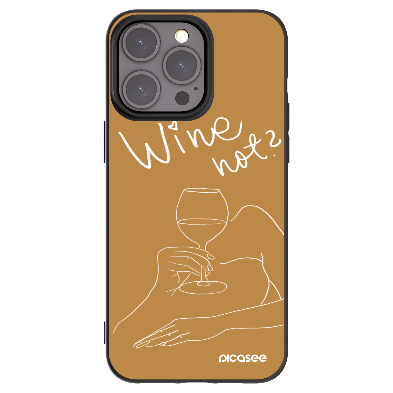 Picasee Μαύρη θήκη σιλικόνης για Apple iPhone 15 Pro Max - Wine not