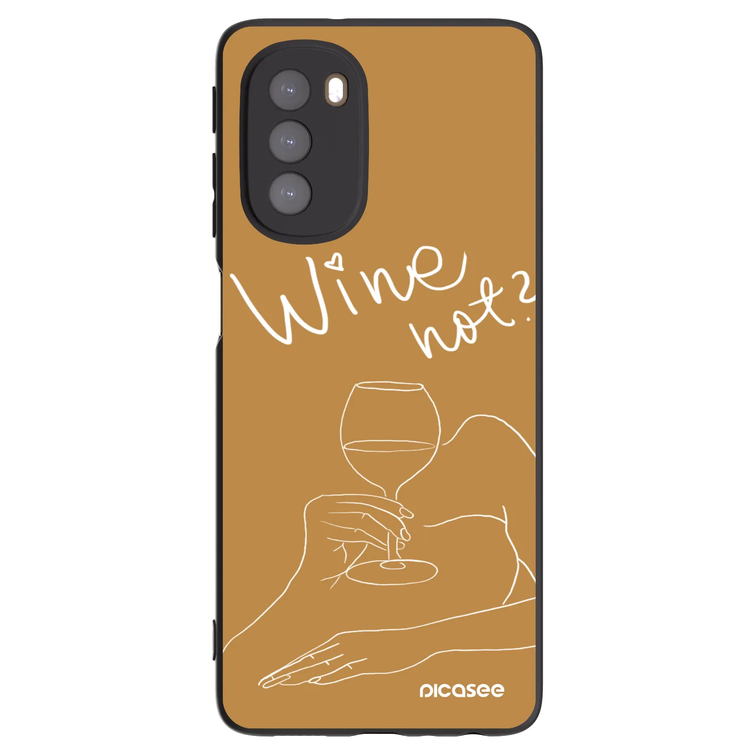Picasee Μαύρη θήκη σιλικόνης για Motorola Moto G51 - Wine not