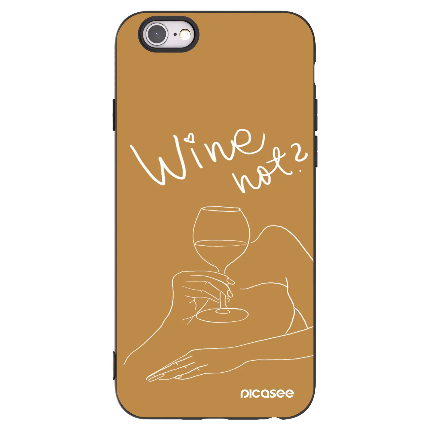 Picasee Μαύρη θήκη σιλικόνης για Apple iPhone 6/6S - Wine not