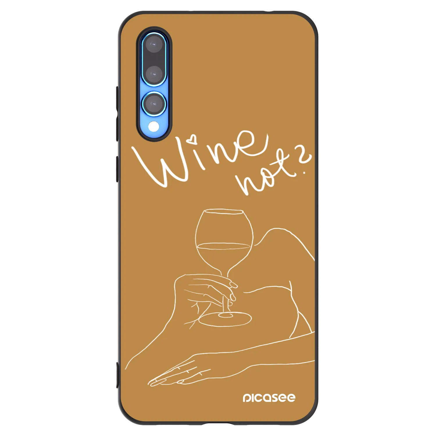 Picasee Μαύρη θήκη σιλικόνης για Huawei P20 Pro - Wine not