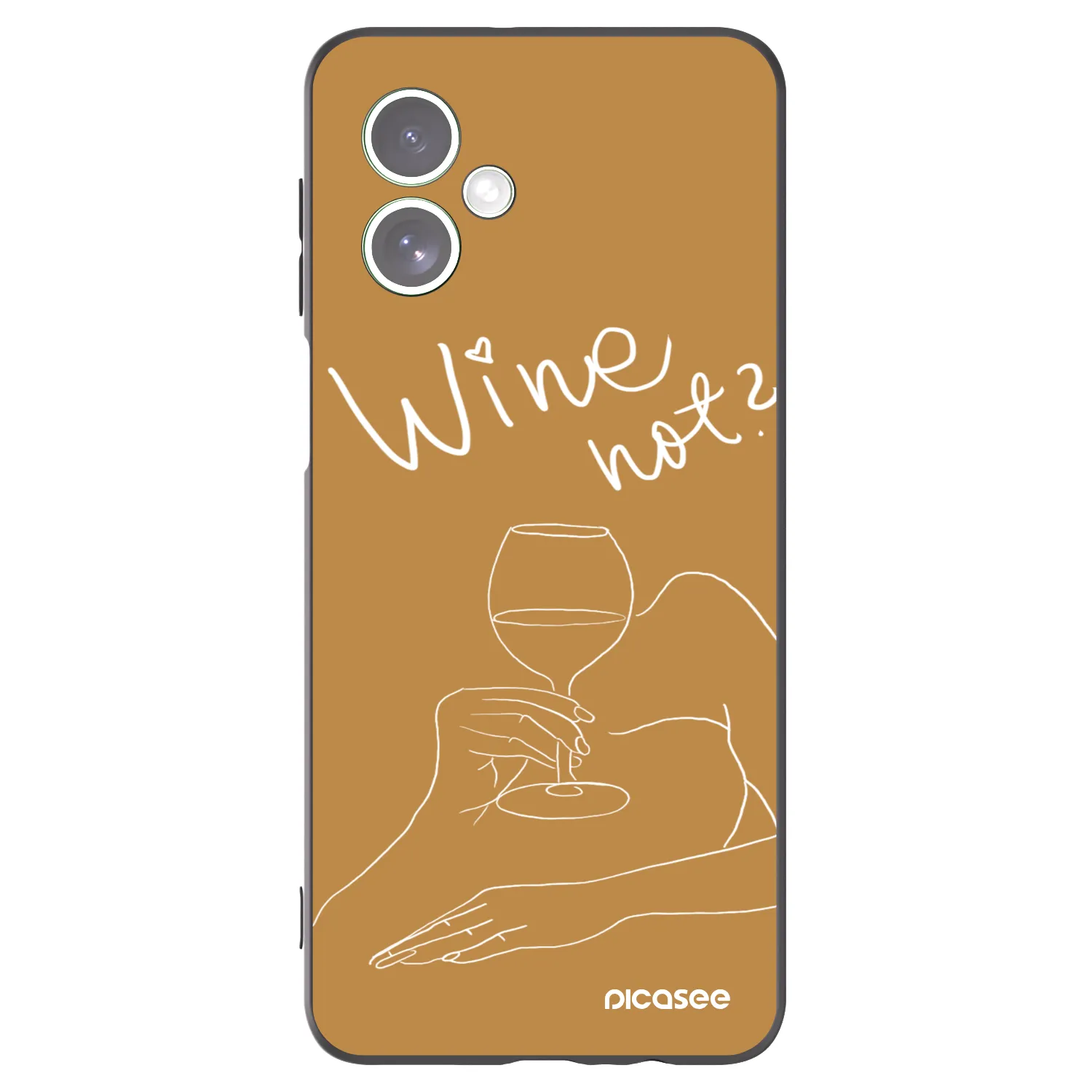 Picasee Μαύρη θήκη σιλικόνης για Motorola Moto G54 5G - Wine not