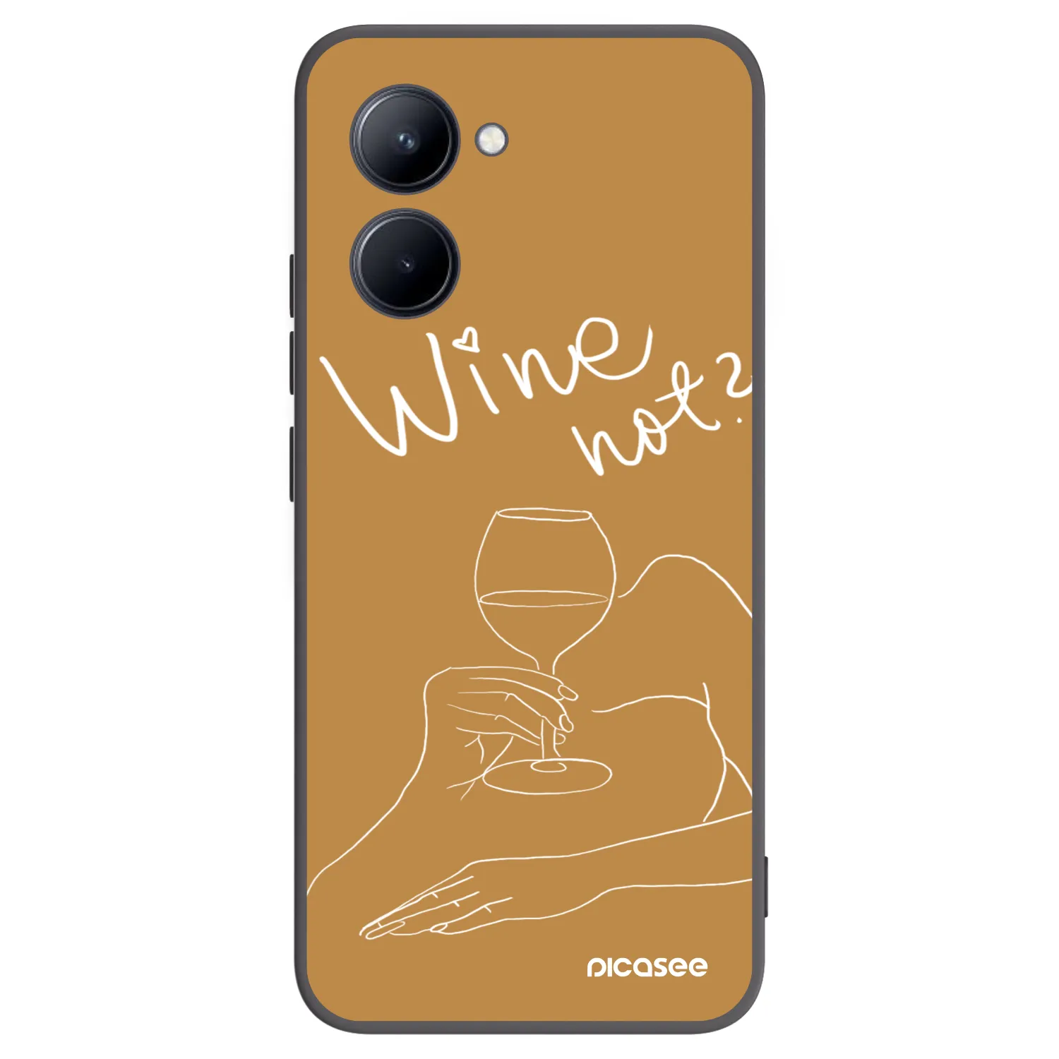 Picasee Μαύρη θήκη σιλικόνης για Realme C33 (2023) - Wine not