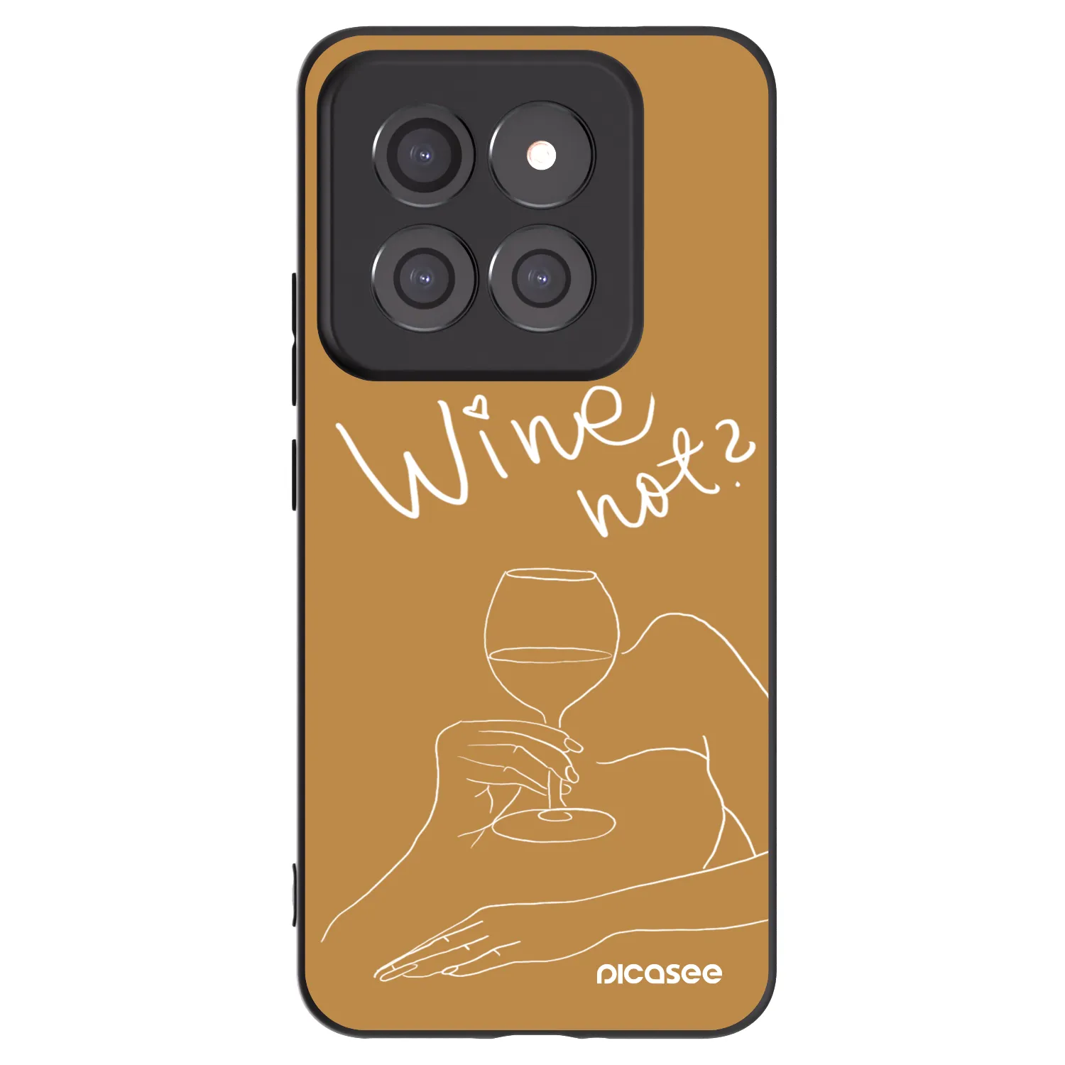 Picasee Μαύρη θήκη σιλικόνης για Xiaomi 14 Pro - Wine not