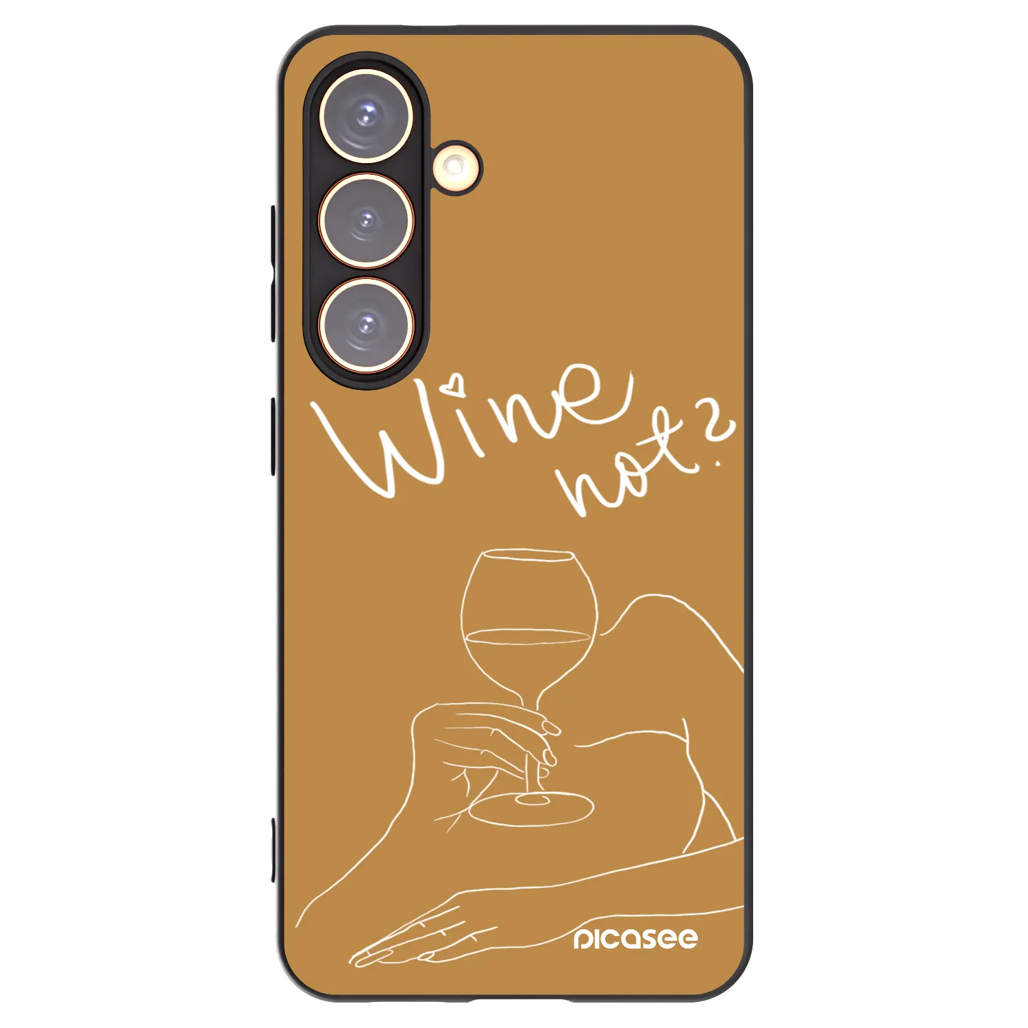Picasee Μαύρη θήκη σιλικόνης για Samsung Galaxy S24 S921B 5G - Wine not