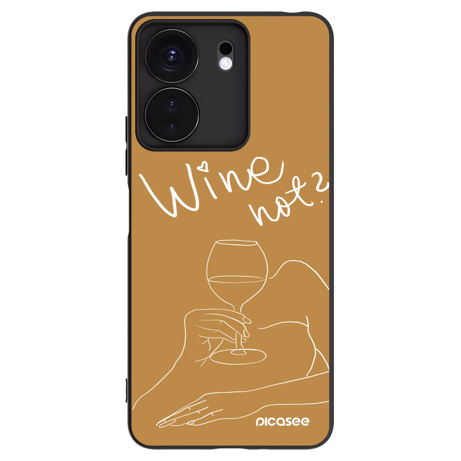 Picasee Μαύρη θήκη σιλικόνης για Xiaomi Redmi 13C 4G - Wine not