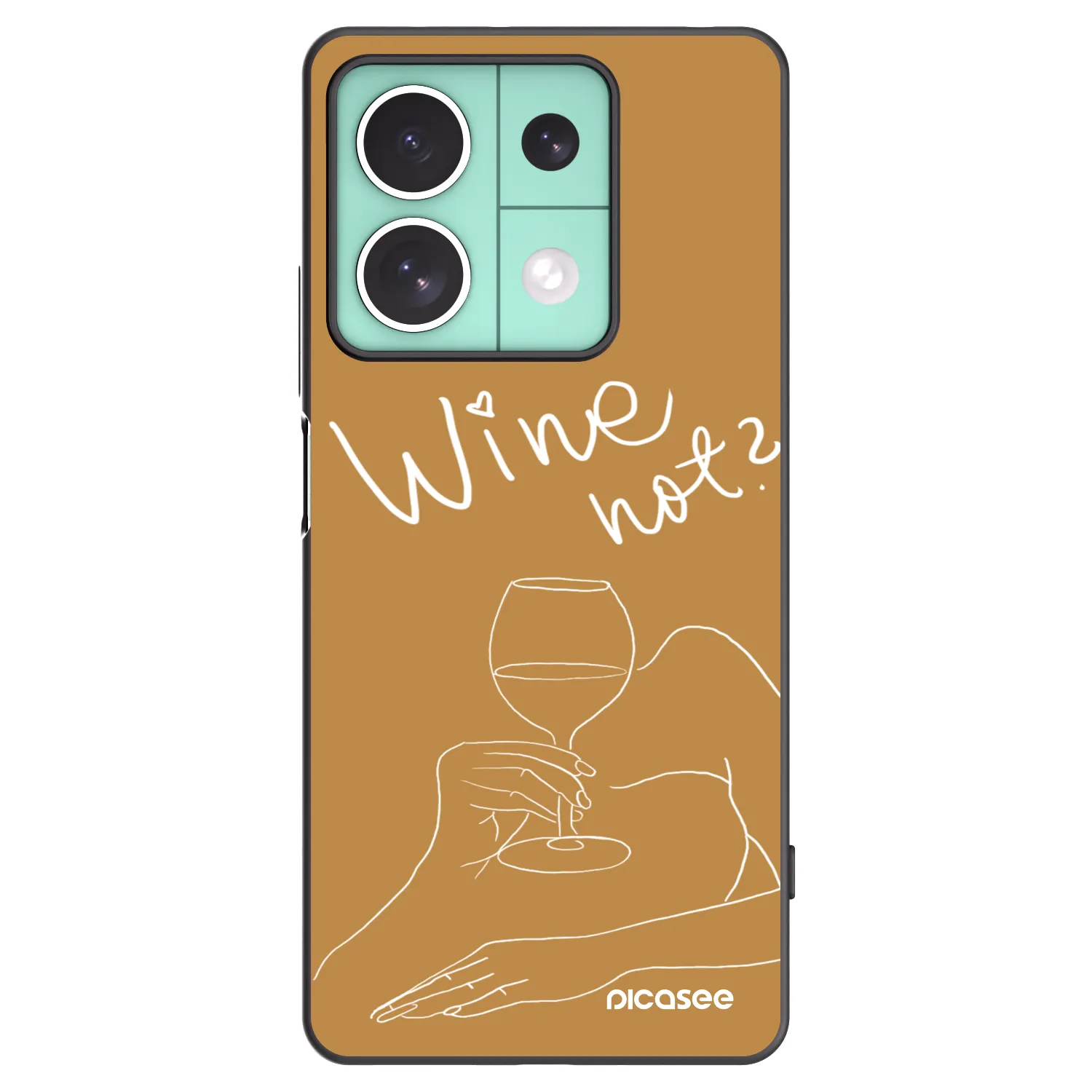 Picasee Μαύρη θήκη σιλικόνης για Xiaomi Redmi Note 13 5G - Wine not
