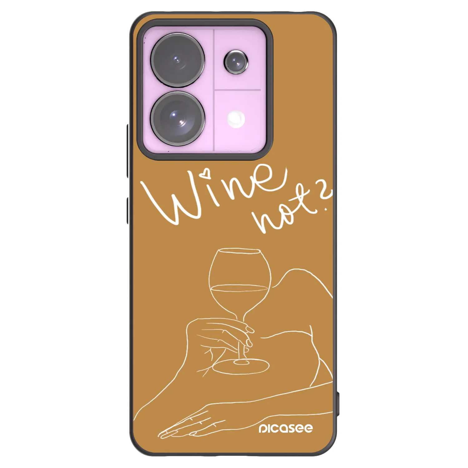 Picasee Μαύρη θήκη σιλικόνης για Xiaomi Redmi Note 13 Pro 5G - Wine not