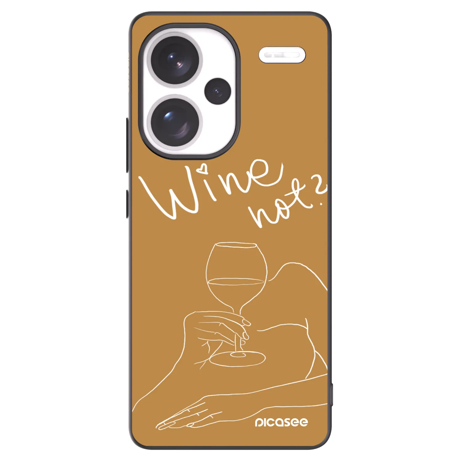 Picasee Μαύρη θήκη σιλικόνης για Xiaomi Redmi Note 13 Pro+ 5G - Wine not