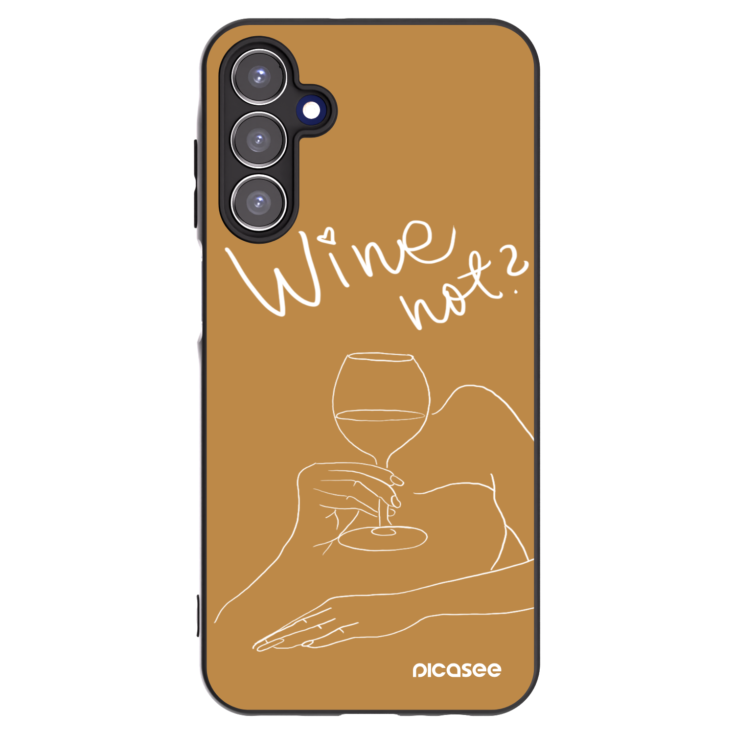 Picasee Μαύρη θήκη σιλικόνης για Samsung Galaxy A15 A156B 5G - Wine not