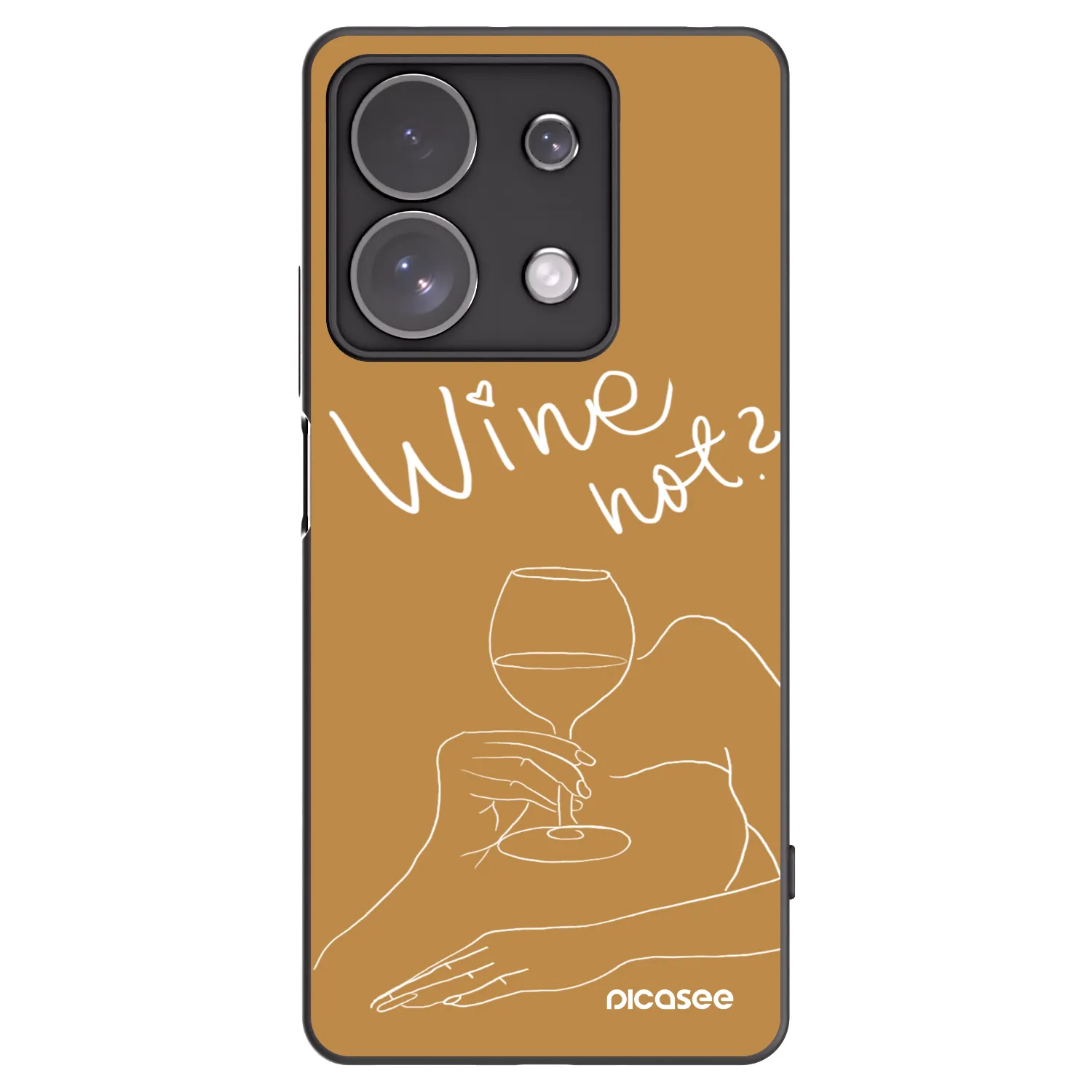 Picasee Μαύρη θήκη σιλικόνης για Xiaomi Redmi Note 13 Pro 4G - Wine not
