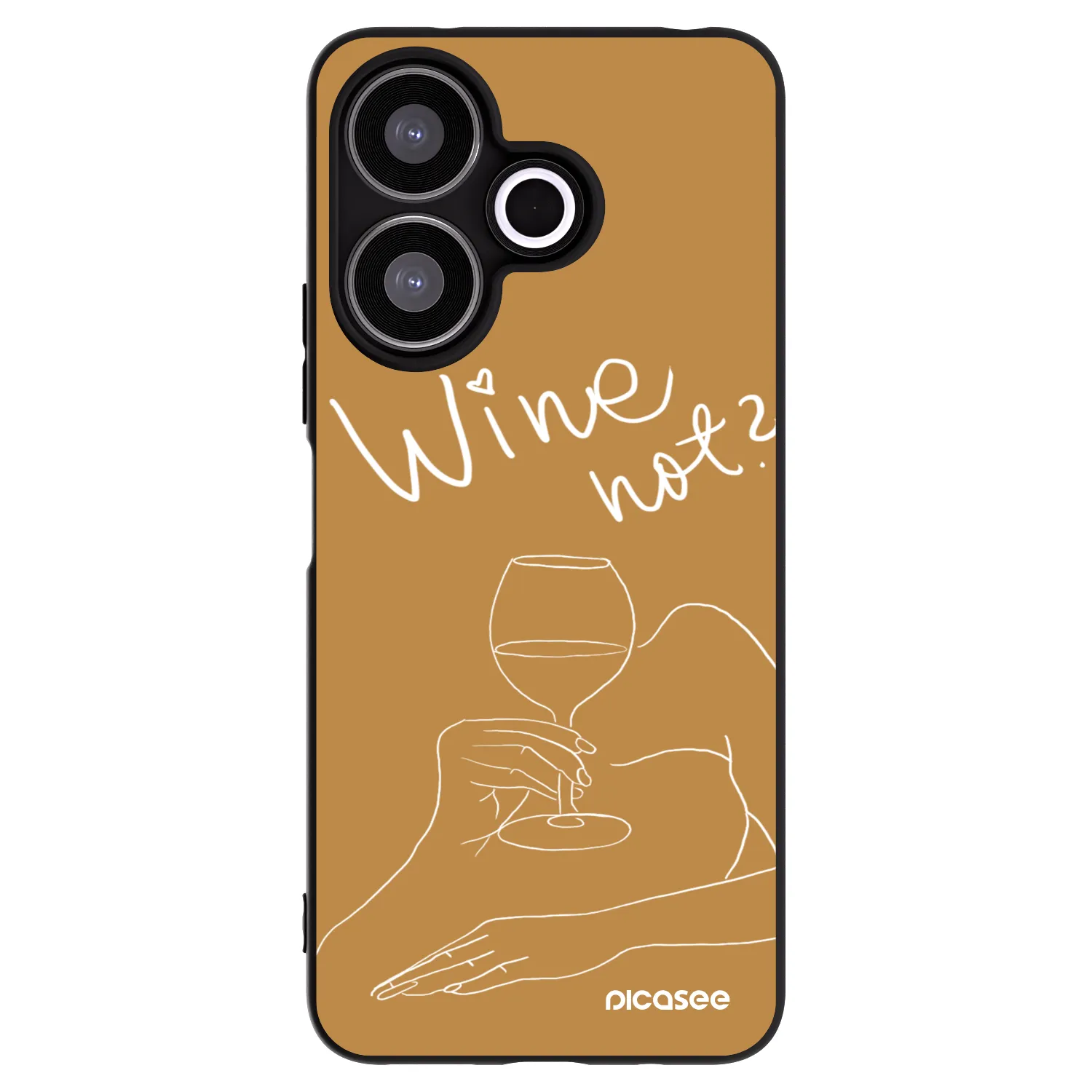 Picasee Μαύρη θήκη σιλικόνης για Xiaomi Redmi 13 4G - Wine not