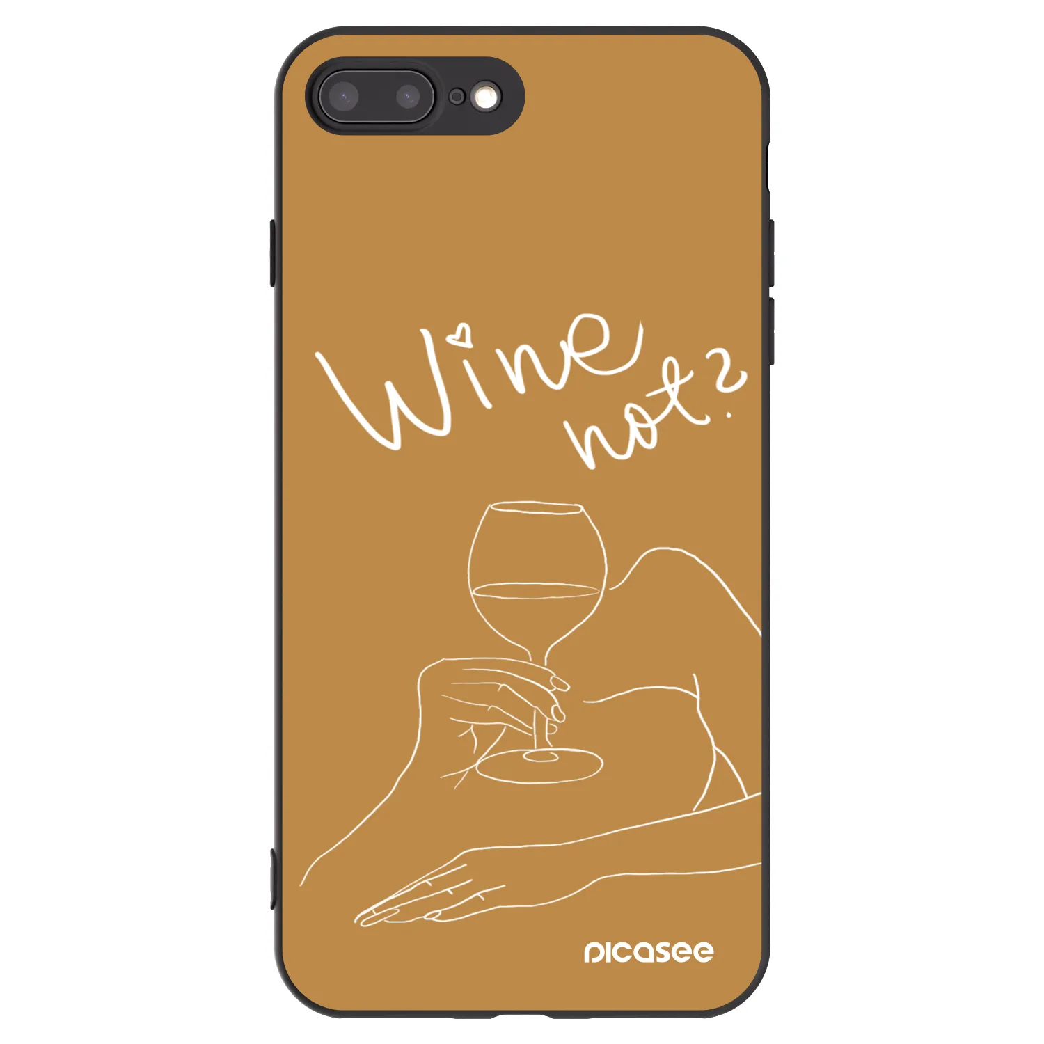Picasee Μαύρη θήκη σιλικόνης για Apple iPhone 8 Plus - Wine not