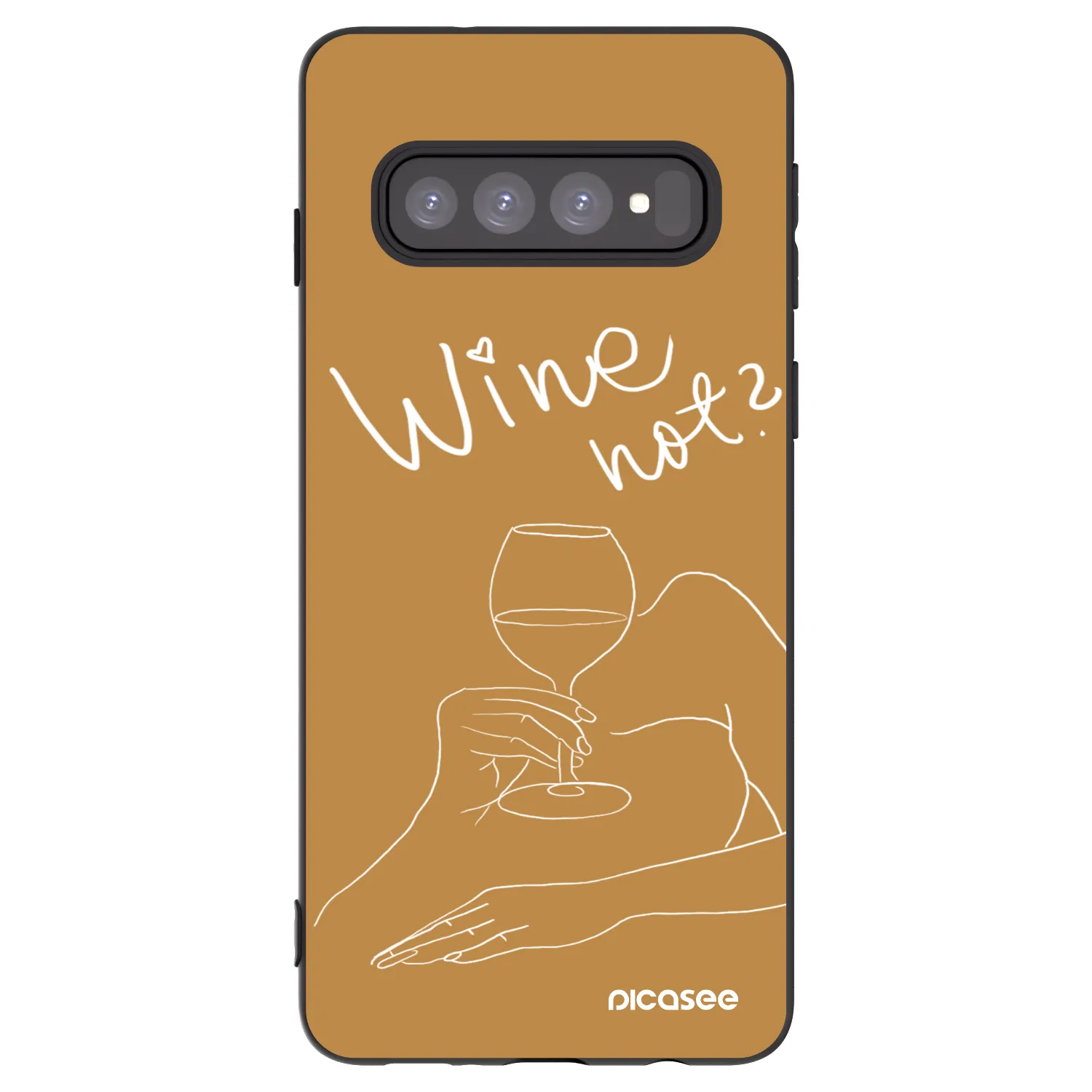 Picasee Μαύρη θήκη σιλικόνης για Samsung Galaxy S10 G973 - Wine not