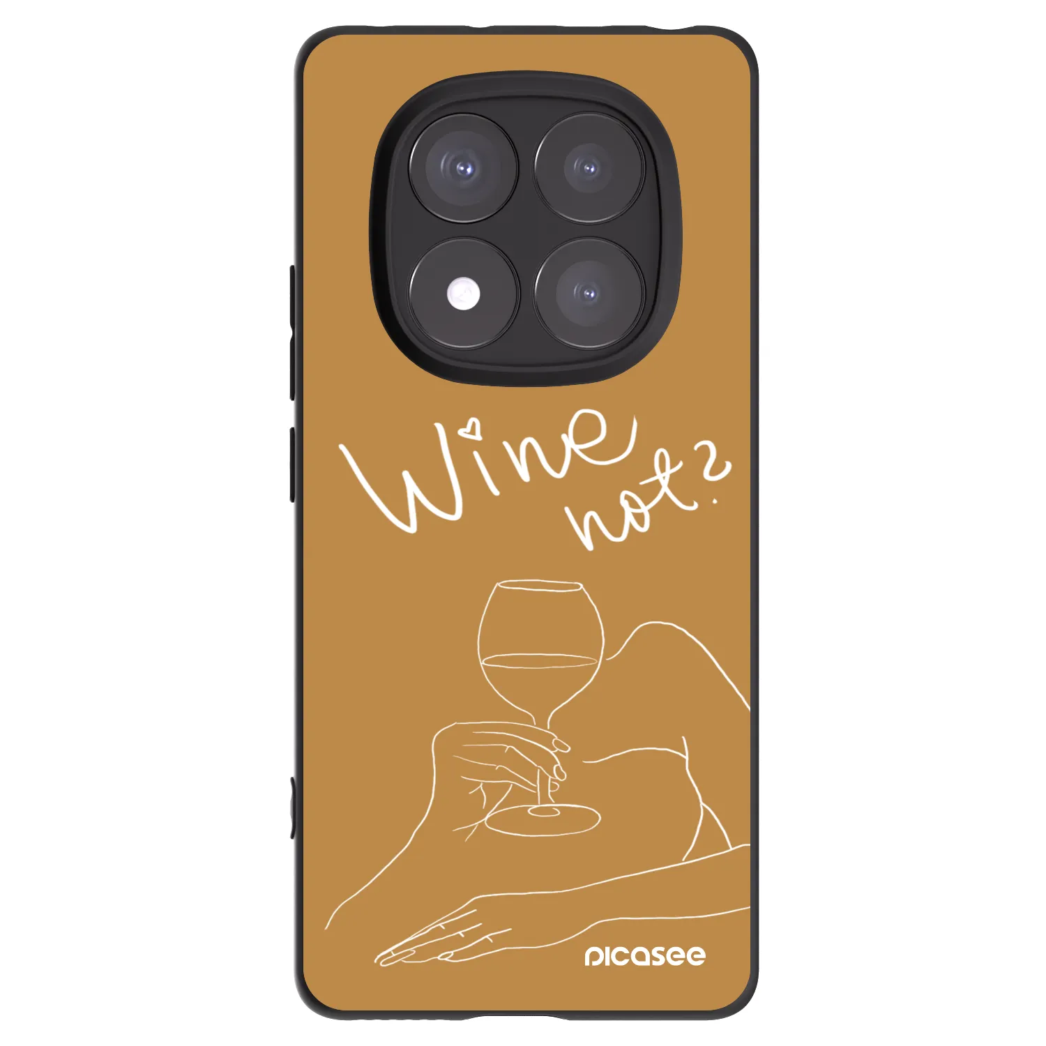 Picasee Μαύρη θήκη σιλικόνης για Xiaomi Redmi Note 14 Pro 5G - Wine not