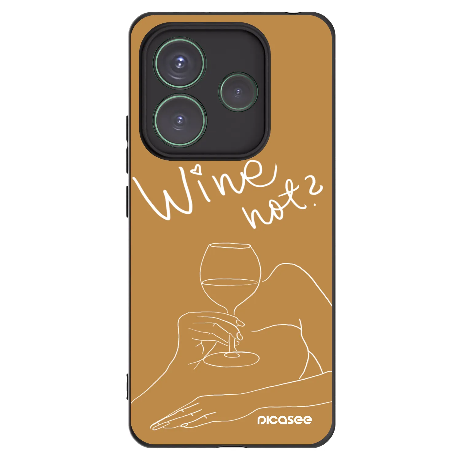 Picasee Μαύρη θήκη σιλικόνης για Xiaomi Redmi Note 14 5G - Wine not
