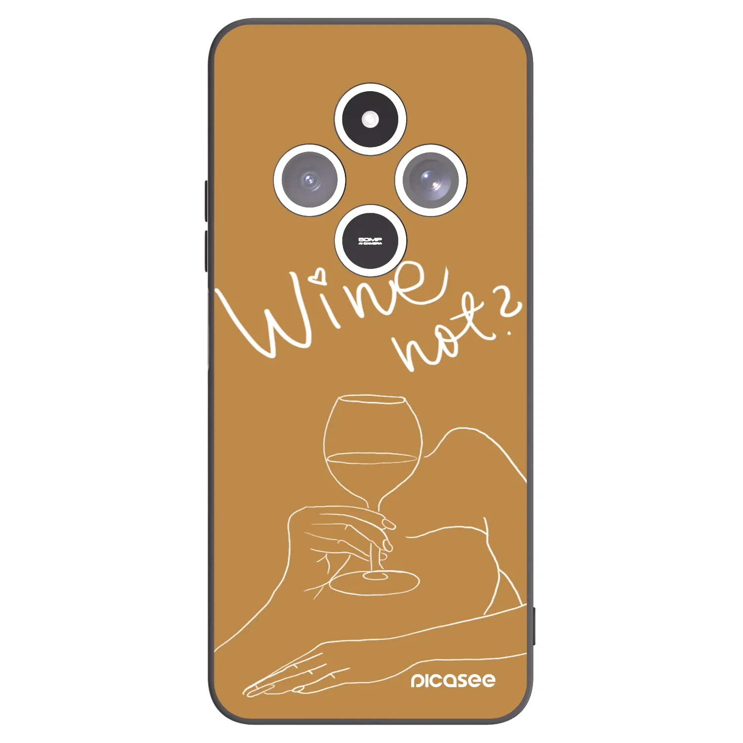 Picasee Μαύρη θήκη σιλικόνης για Xiaomi Redmi 14C - Wine not