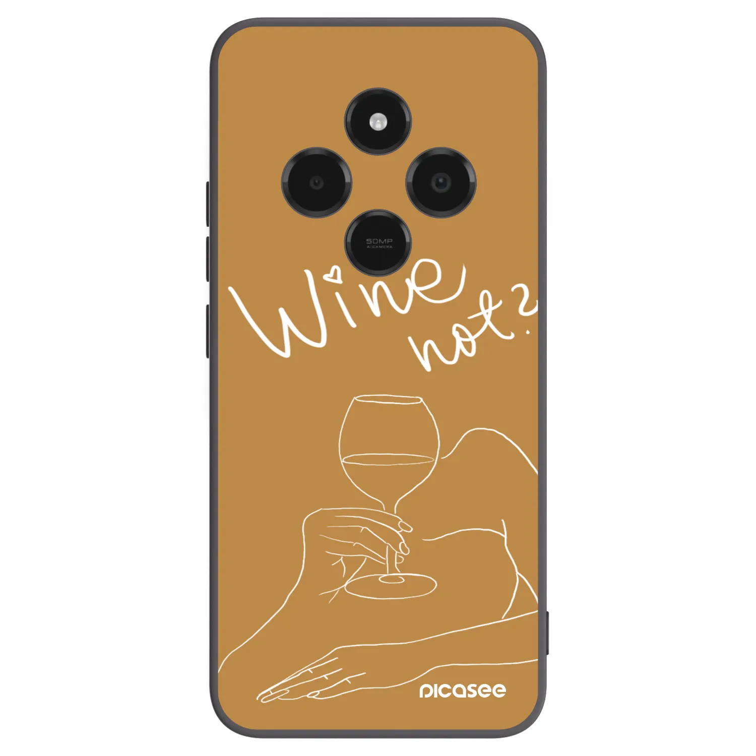Picasee Μαύρη θήκη σιλικόνης για Xiaomi Poco C75 - Wine not