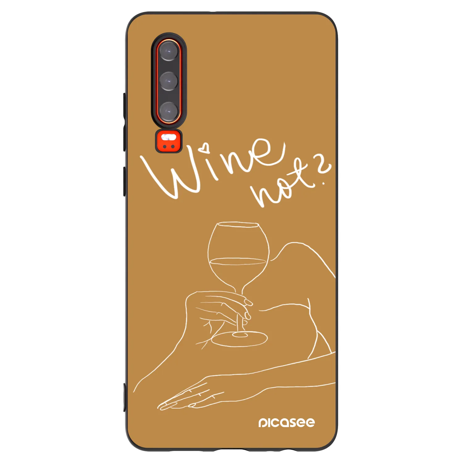 Picasee Μαύρη θήκη σιλικόνης για Huawei P30 - Wine not
