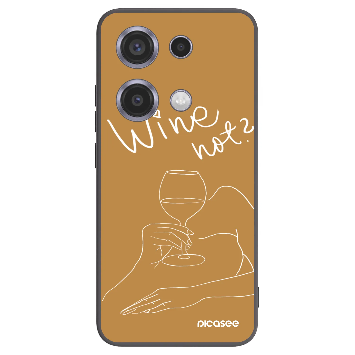 Picasee Μαύρη θήκη σιλικόνης για Xiaomi Redmi Note 14S - Wine not