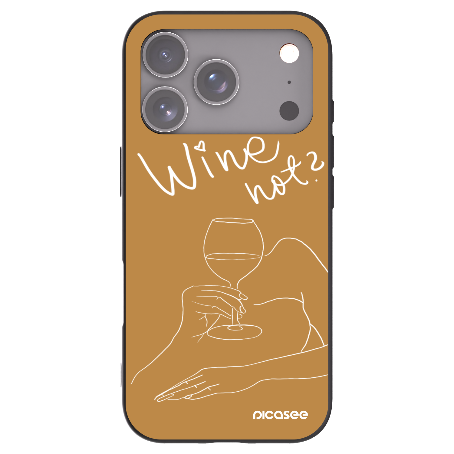 Picasee Μαύρη θήκη σιλικόνης για Apple iPhone 17 Pro - Wine not