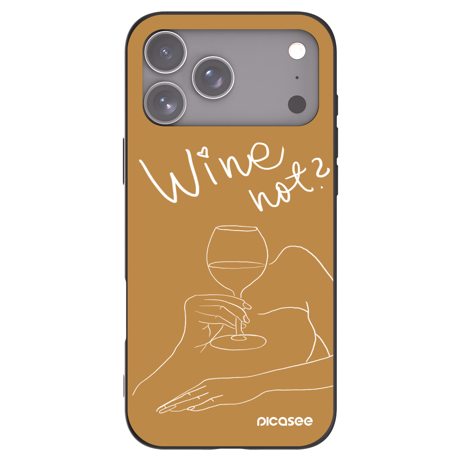Picasee Μαύρη θήκη σιλικόνης για Apple iPhone 17 Pro Max - Wine not