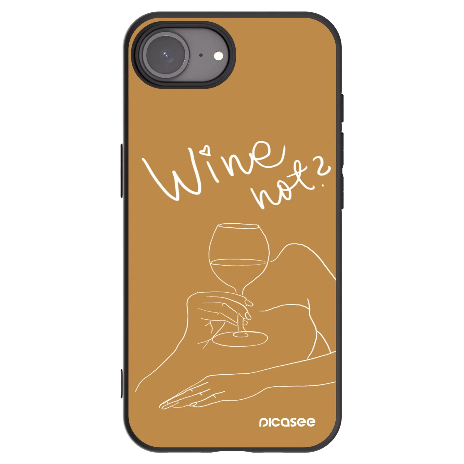 Picasee Μαύρη θήκη σιλικόνης για Apple iPhone 17e - Wine not