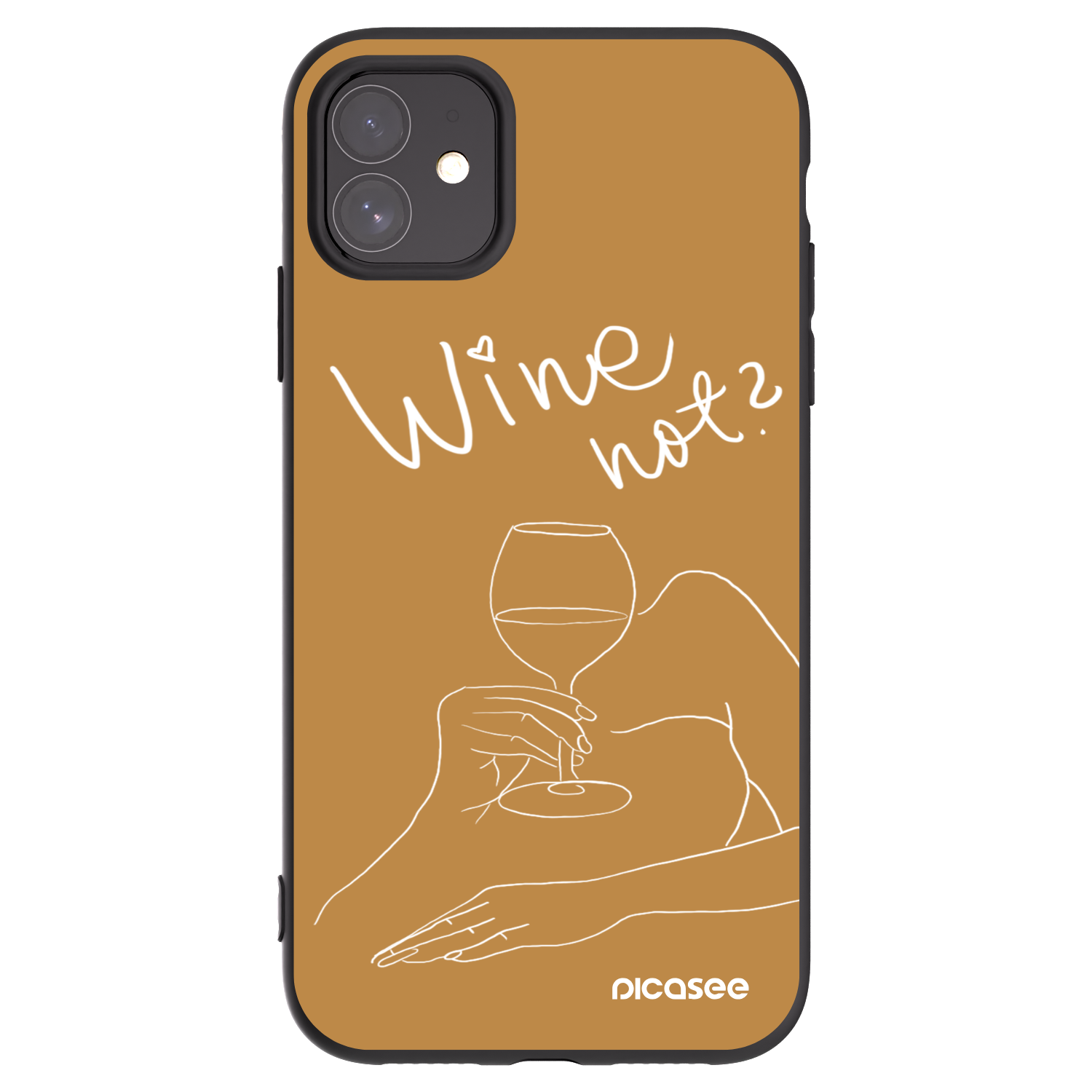 Picasee Μαύρη θήκη σιλικόνης για Apple iPhone 11 - Wine not