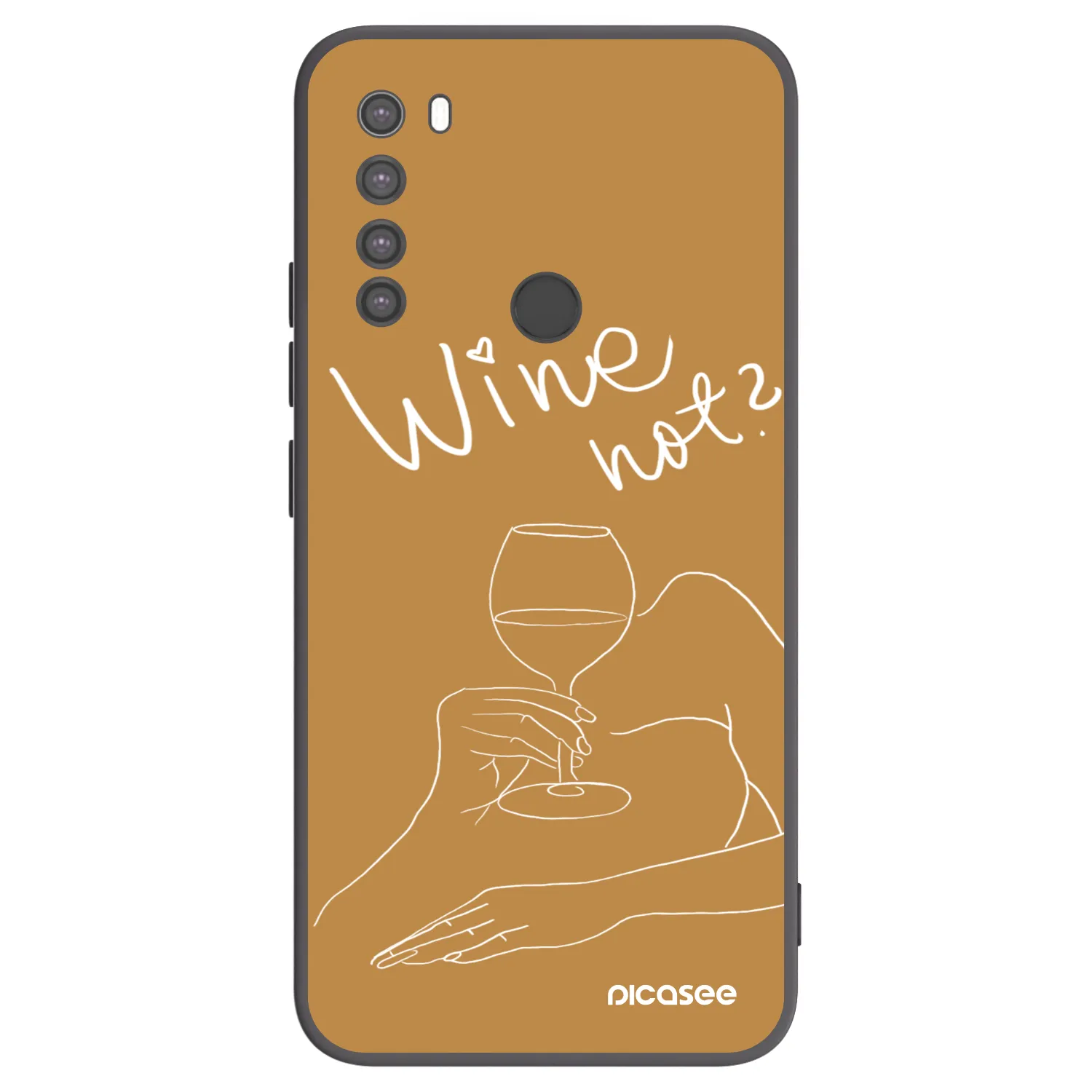 Picasee Μαύρη θήκη σιλικόνης για Xiaomi Redmi Note 8 - Wine not
