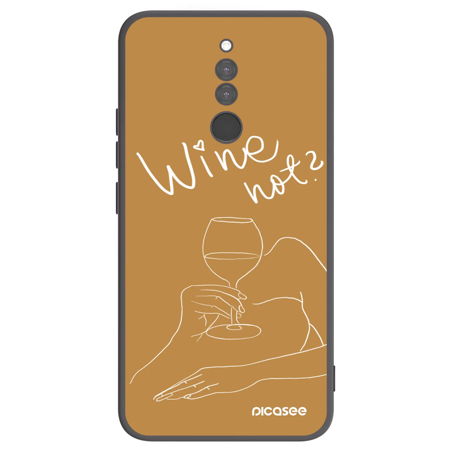 Picasee Μαύρη θήκη σιλικόνης για Xiaomi Redmi 8 - Wine not