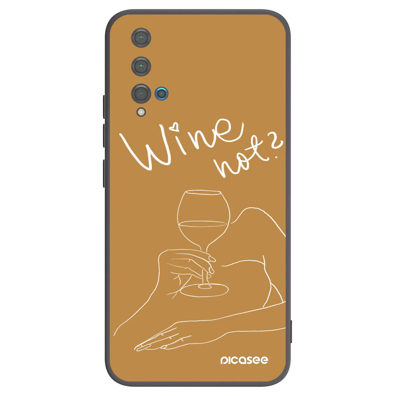 Picasee Μαύρη θήκη σιλικόνης για Huawei Nova 5T - Wine not